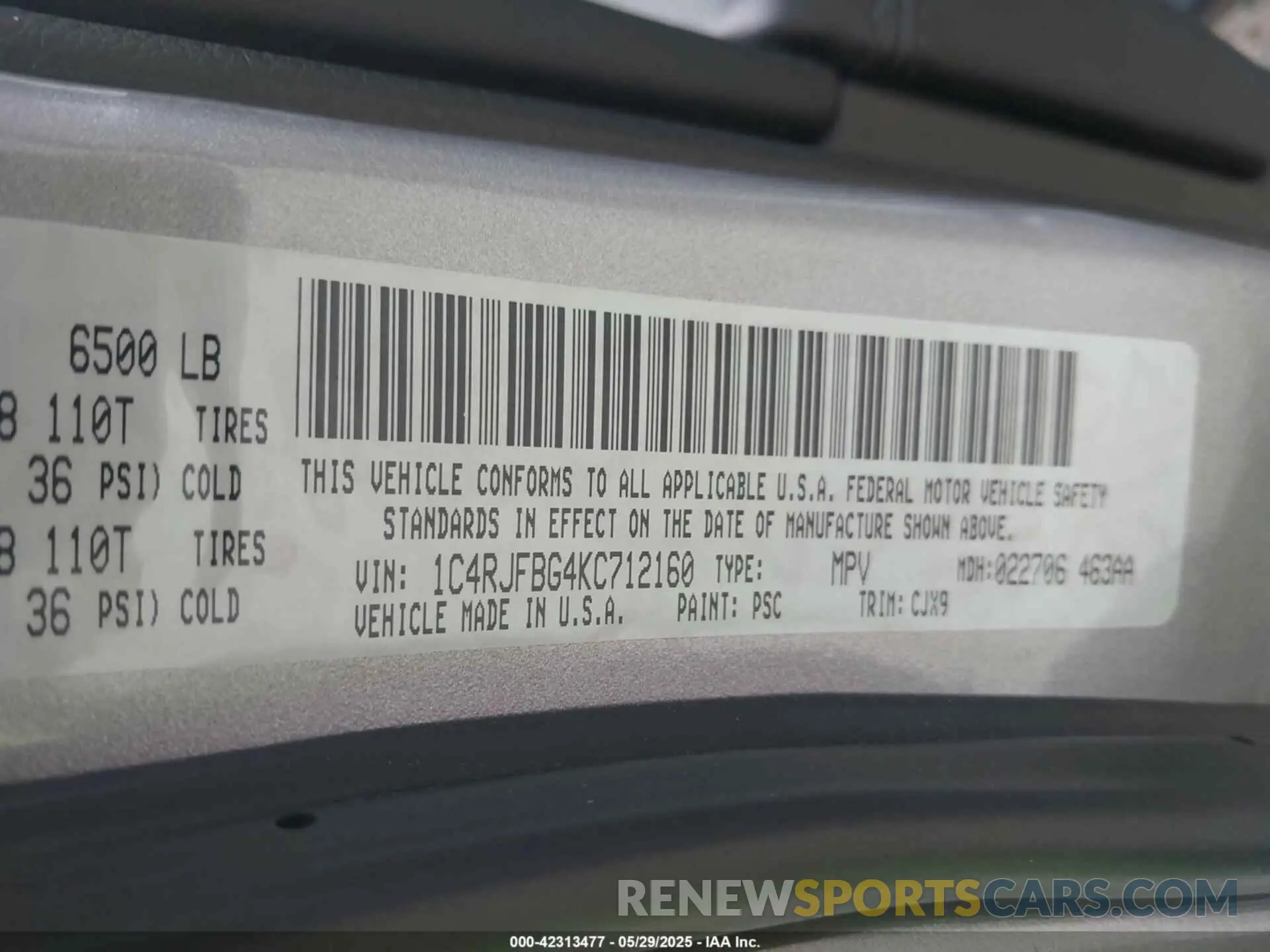 9 fotografías del automóvil dañado 1C4RJFBG4KC712160 JEEP GRAND CHEROKEE 2019