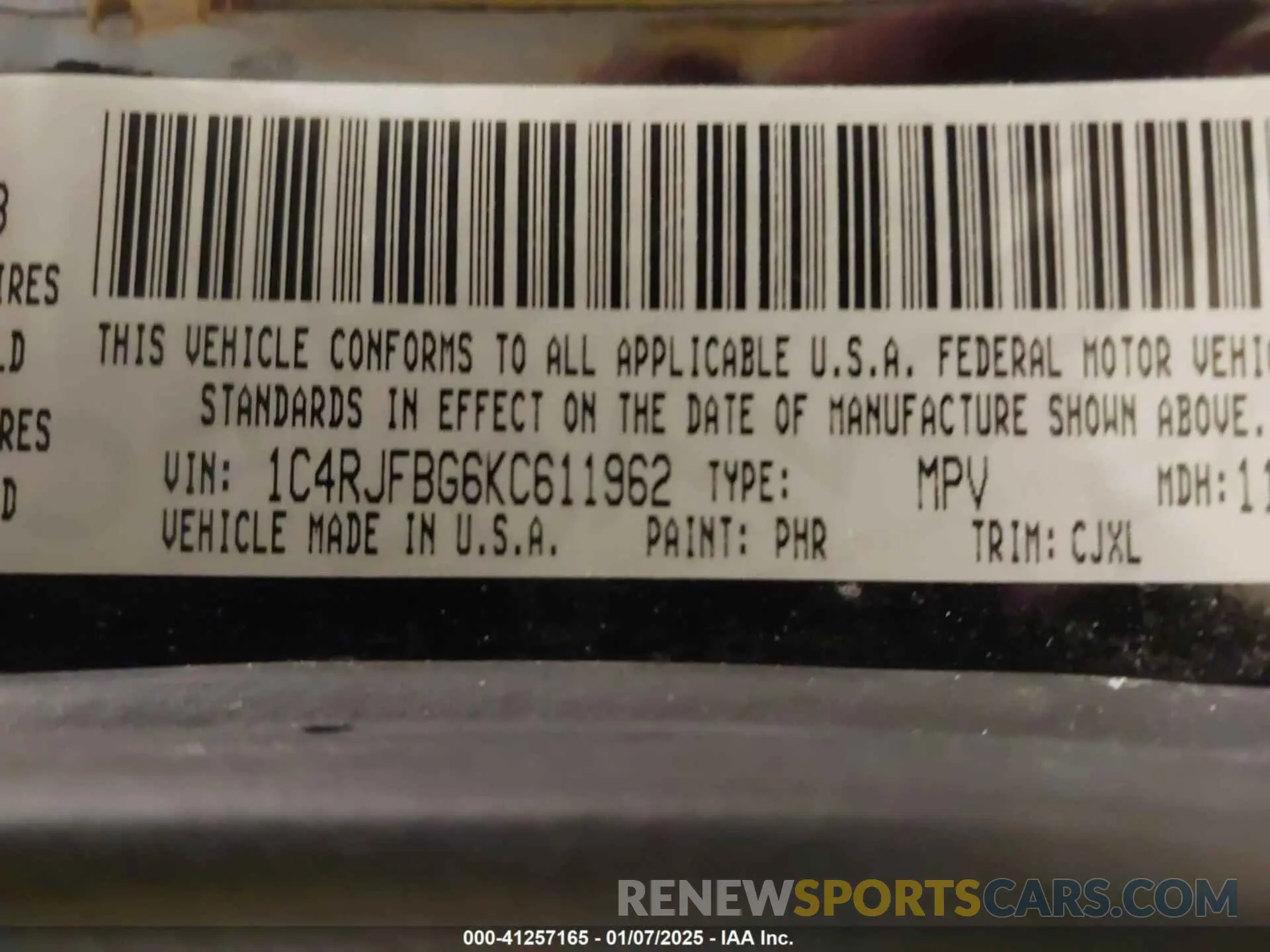 9 fotografías del automóvil dañado 1C4RJFBG6KC611962 JEEP GRAND CHEROKEE 2019