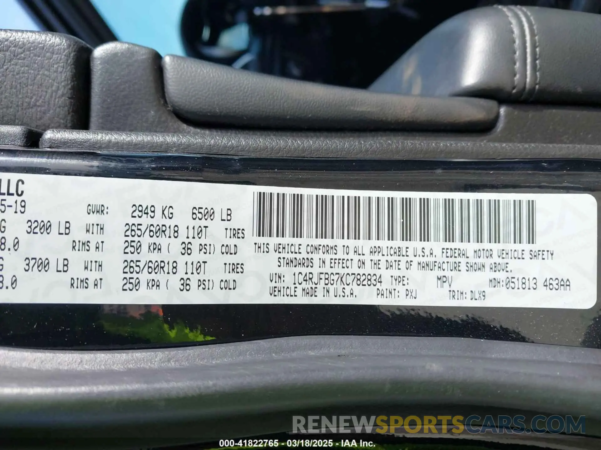 9 fotografías del automóvil dañado 1C4RJFBG7KC782834 JEEP GRAND CHEROKEE 2019