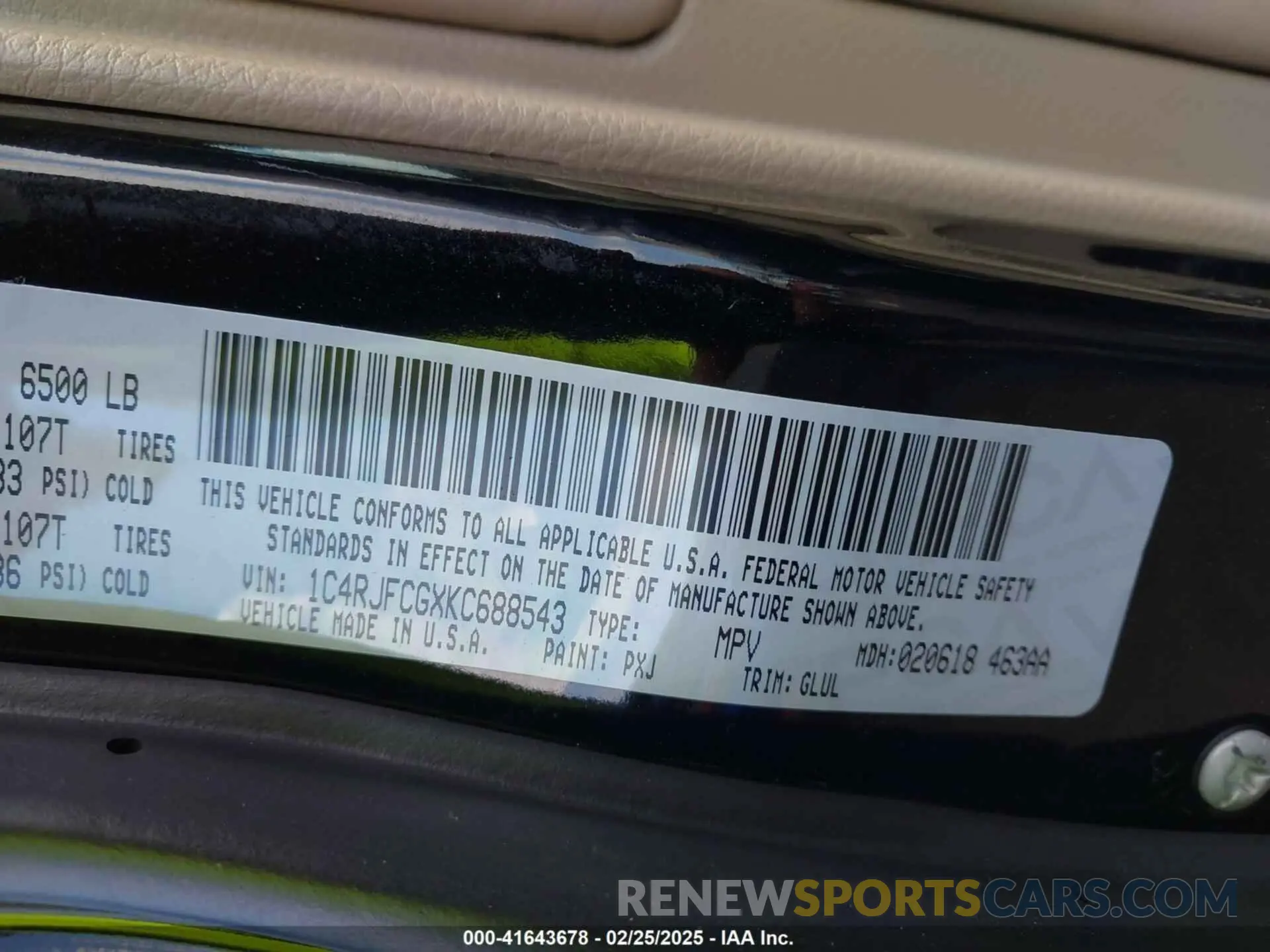 9 fotografías del automóvil dañado 1C4RJFCGXKC688543 JEEP GRAND CHEROKEE 2019