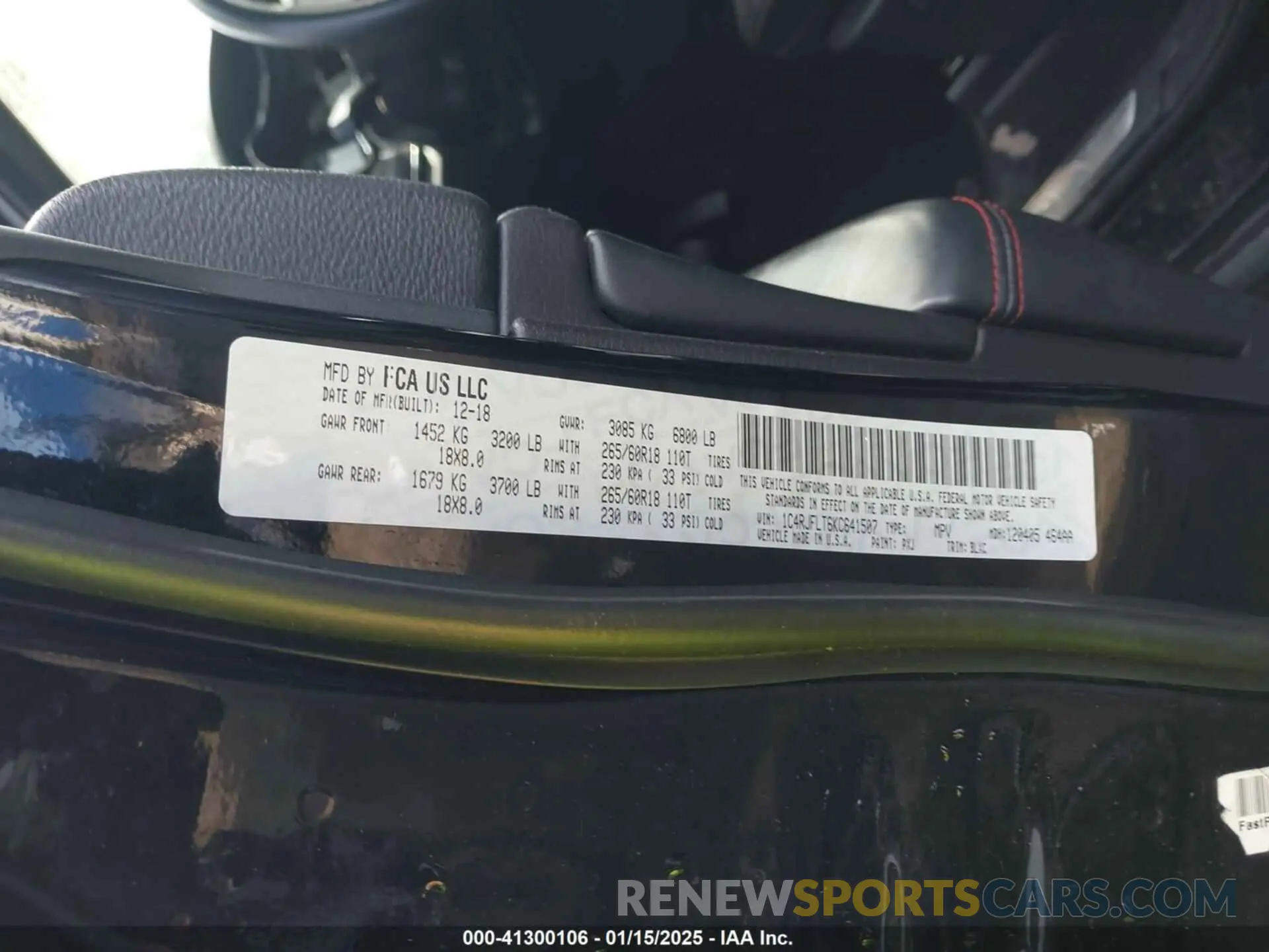9 fotografías del automóvil dañado 1C4RJFLT6KC641507 JEEP GRAND CHEROKEE 2019