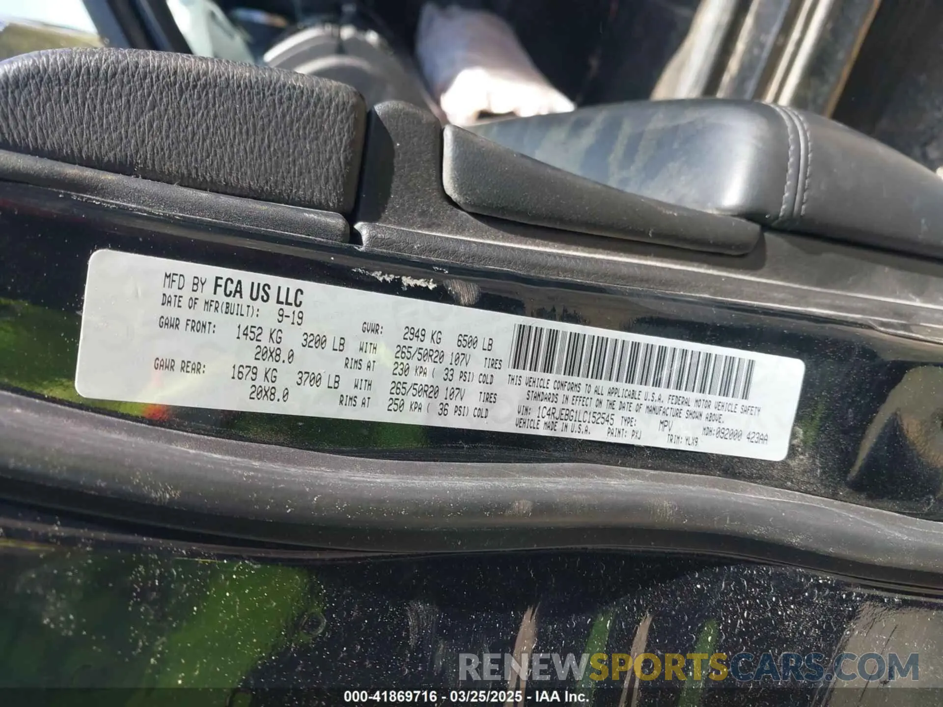 9 fotografías del automóvil dañado 1C4RJEBG1LC152545 JEEP GRAND CHEROKEE 2020