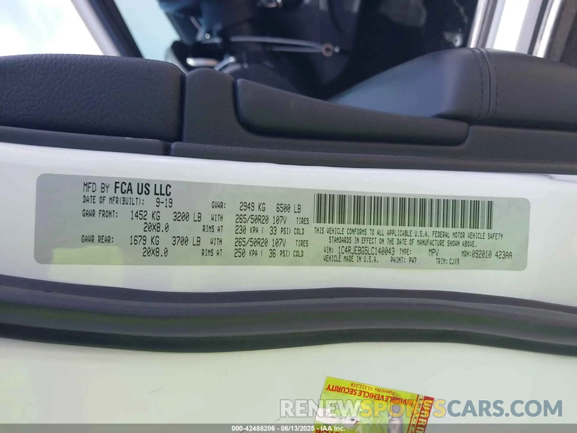 9 fotografías del automóvil dañado 1C4RJEBG5LC140043 JEEP GRAND CHEROKEE 2020