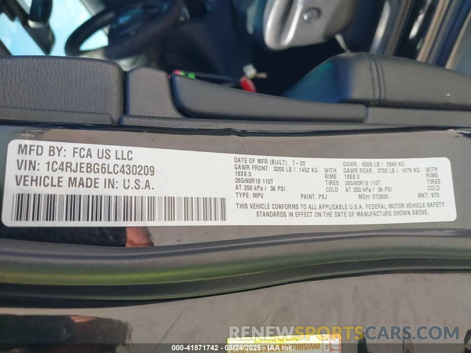 9 fotografías del automóvil dañado 1C4RJEBG6LC430209 JEEP GRAND CHEROKEE 2020