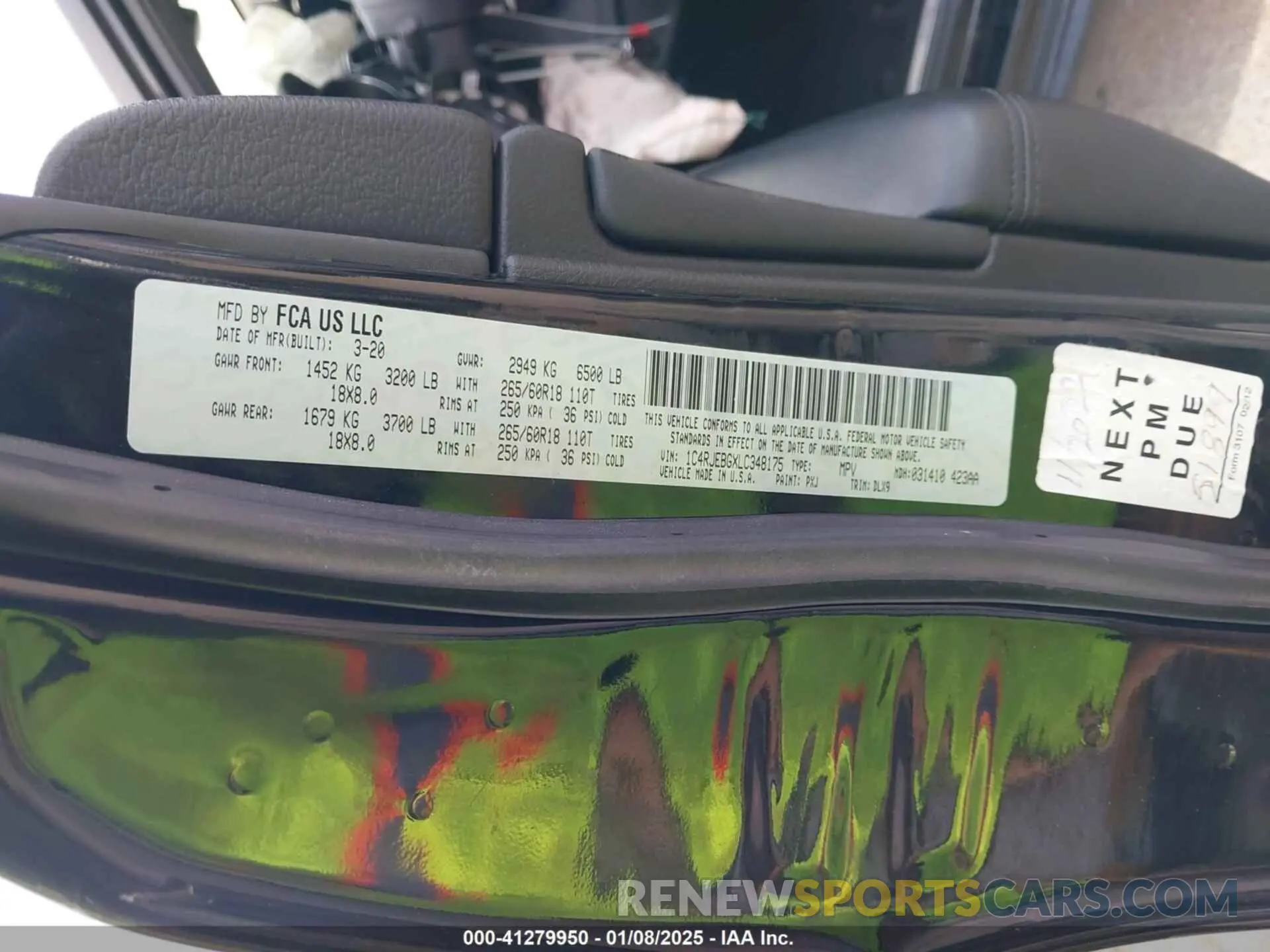 9 fotografías del automóvil dañado 1C4RJEBGXLC348175 JEEP GRAND CHEROKEE 2020