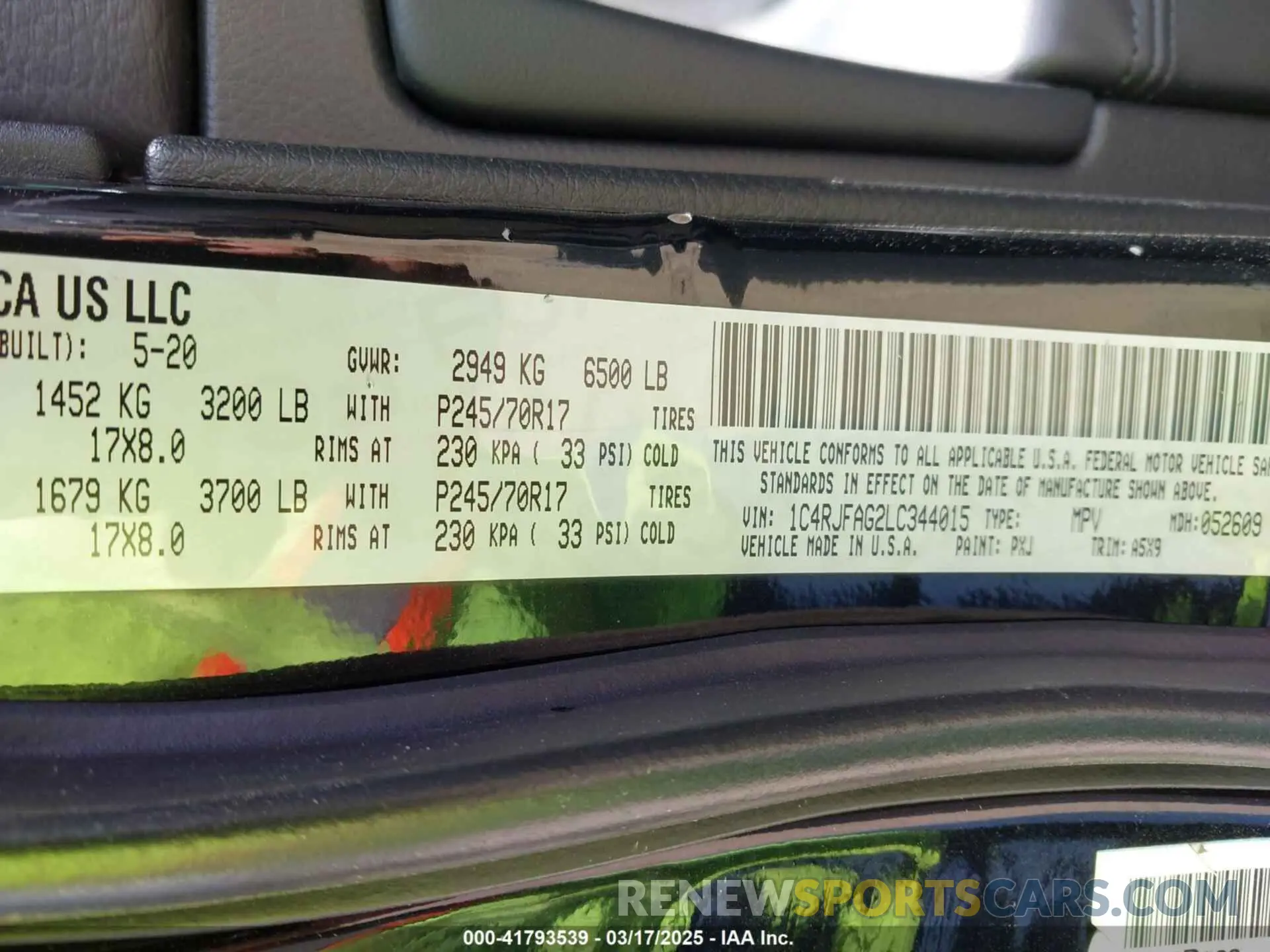 9 fotografías del automóvil dañado 1C4RJFAG2LC344015 JEEP GRAND CHEROKEE 2020