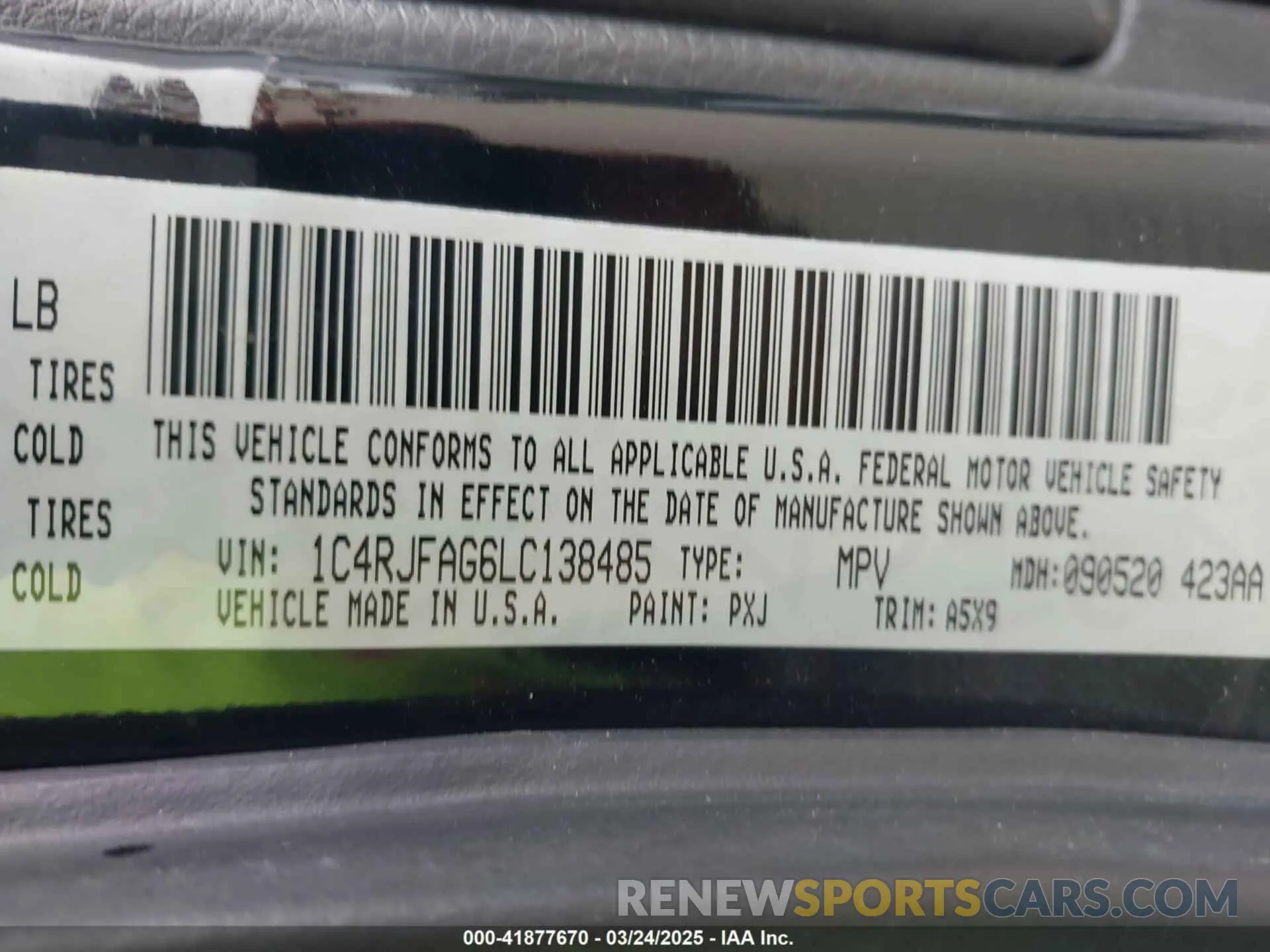 9 fotografías del automóvil dañado 1C4RJFAG6LC138485 JEEP GRAND CHEROKEE 2020