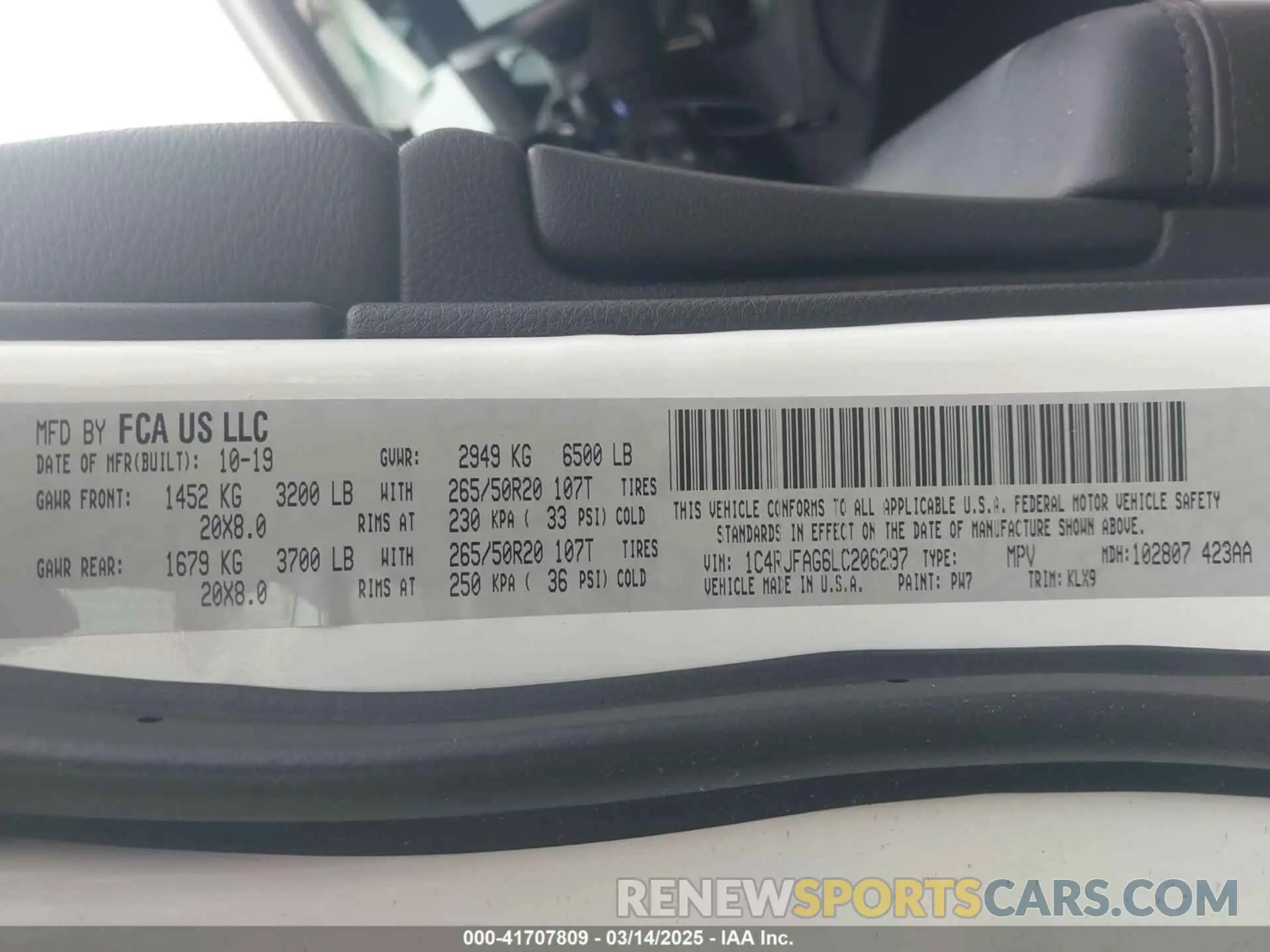 9 fotografías del automóvil dañado 1C4RJFAG6LC206297 JEEP GRAND CHEROKEE 2020