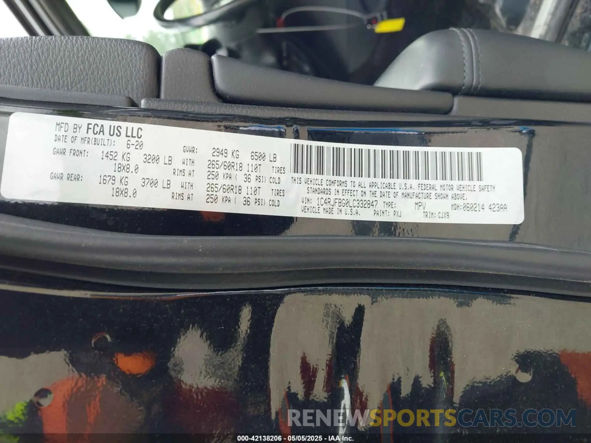 9 fotografías del automóvil dañado 1C4RJFBG0LC332847 JEEP GRAND CHEROKEE 2020