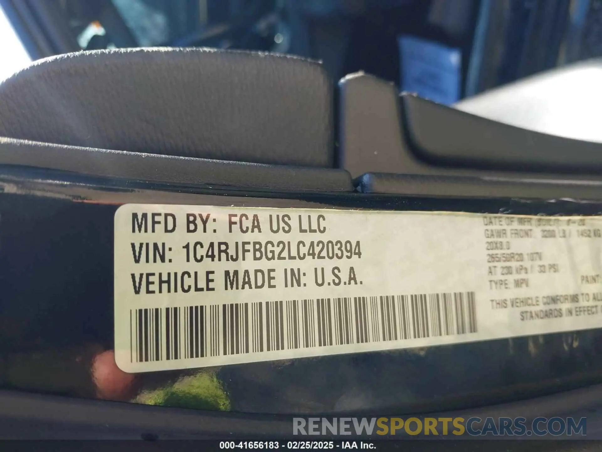 9 fotografías del automóvil dañado 1C4RJFBG2LC420394 JEEP GRAND CHEROKEE 2020
