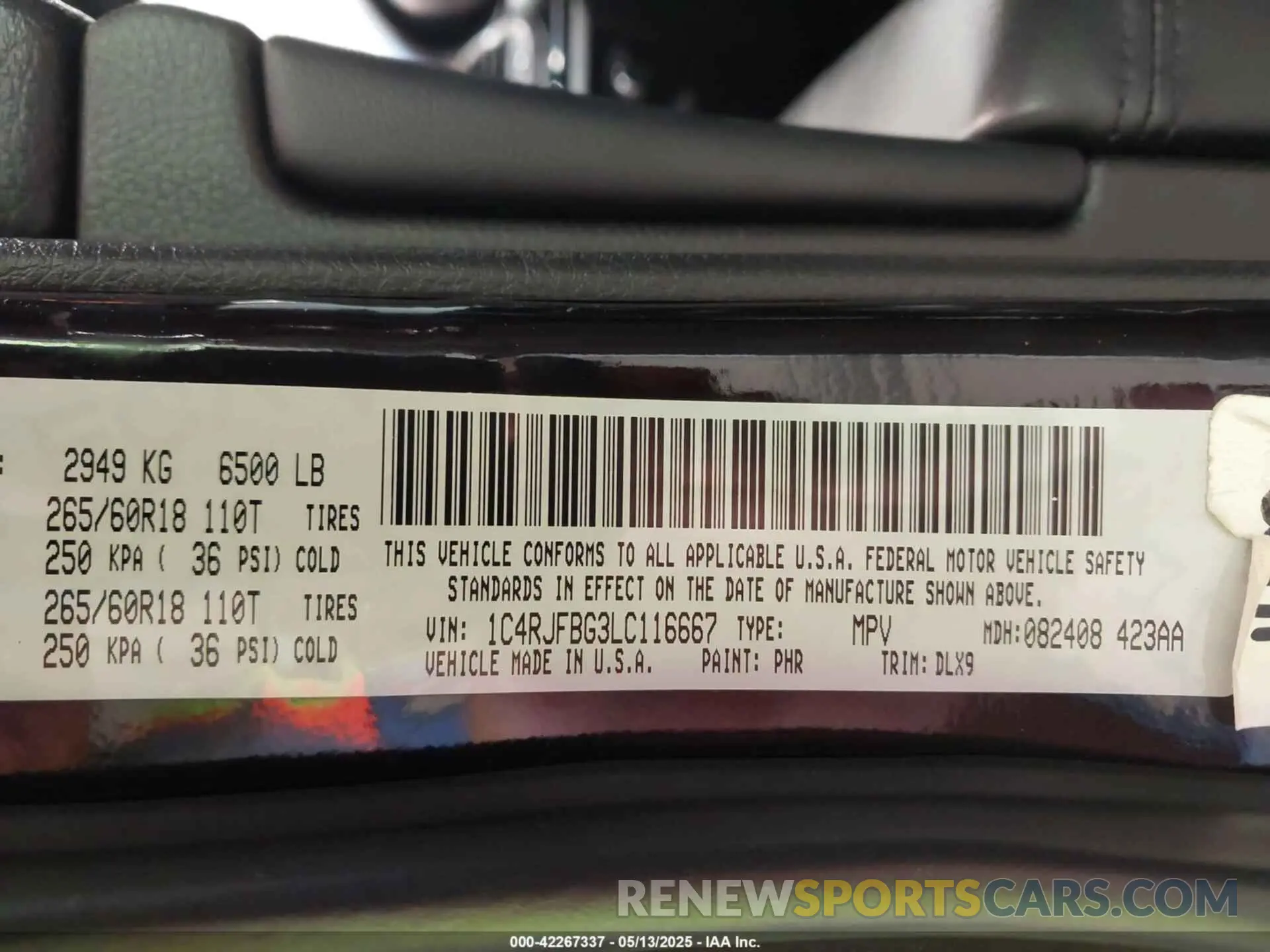 9 fotografías del automóvil dañado 1C4RJFBG3LC116667 JEEP GRAND CHEROKEE 2020