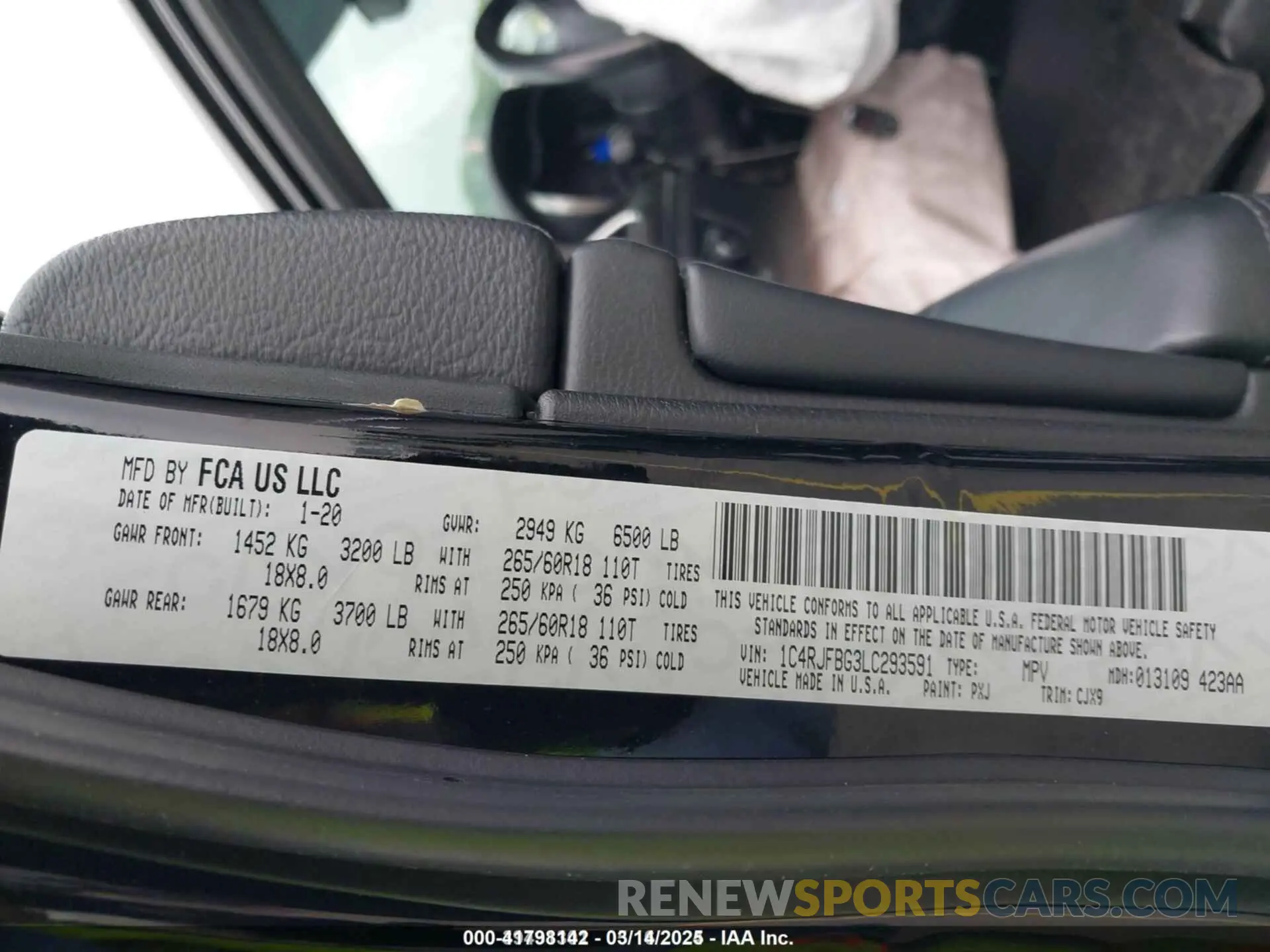 9 fotografías del automóvil dañado 1C4RJFBG3LC293591 JEEP GRAND CHEROKEE 2020