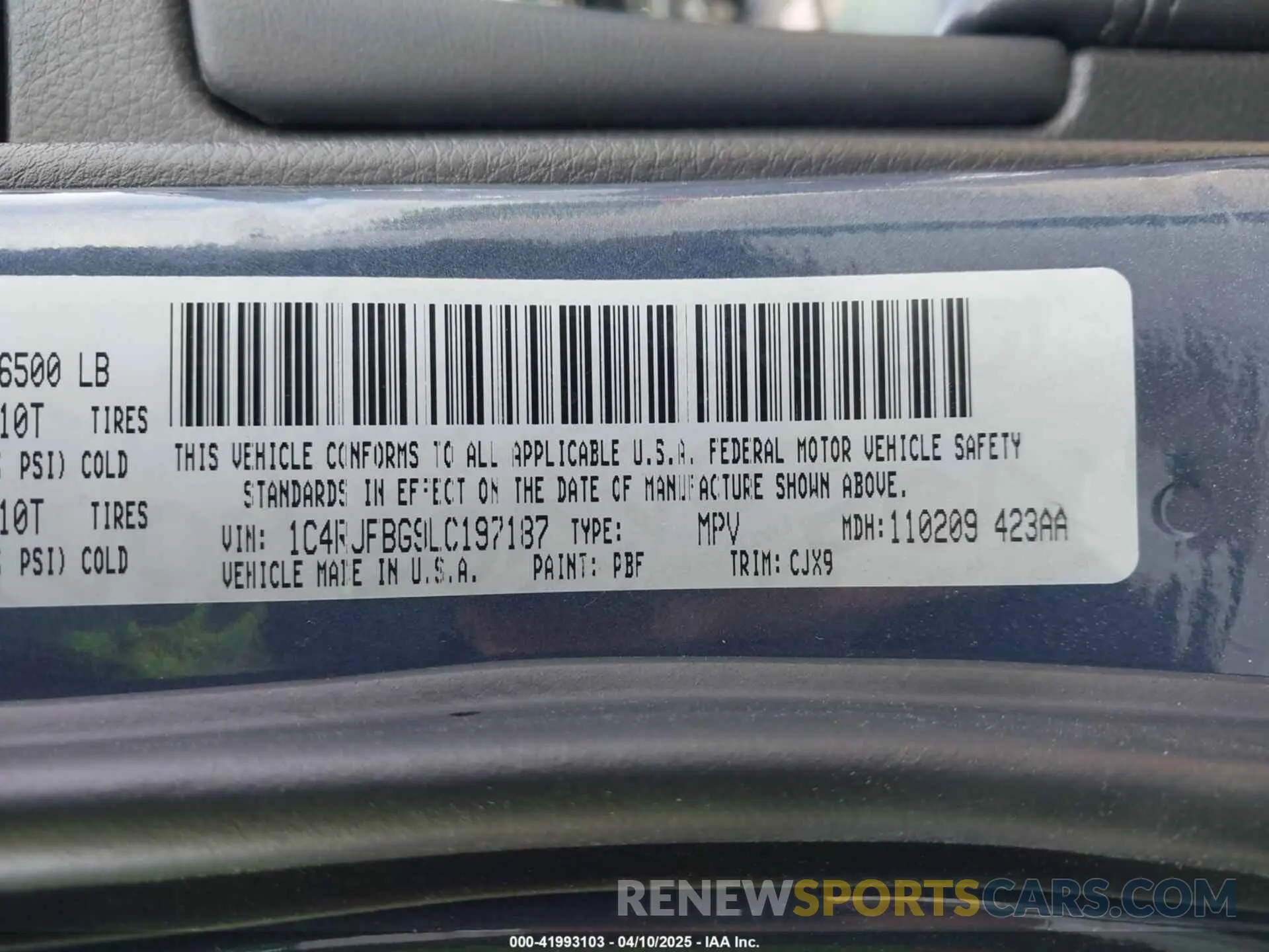 9 fotografías del automóvil dañado 1C4RJFBG9LC197187 JEEP GRAND CHEROKEE 2020