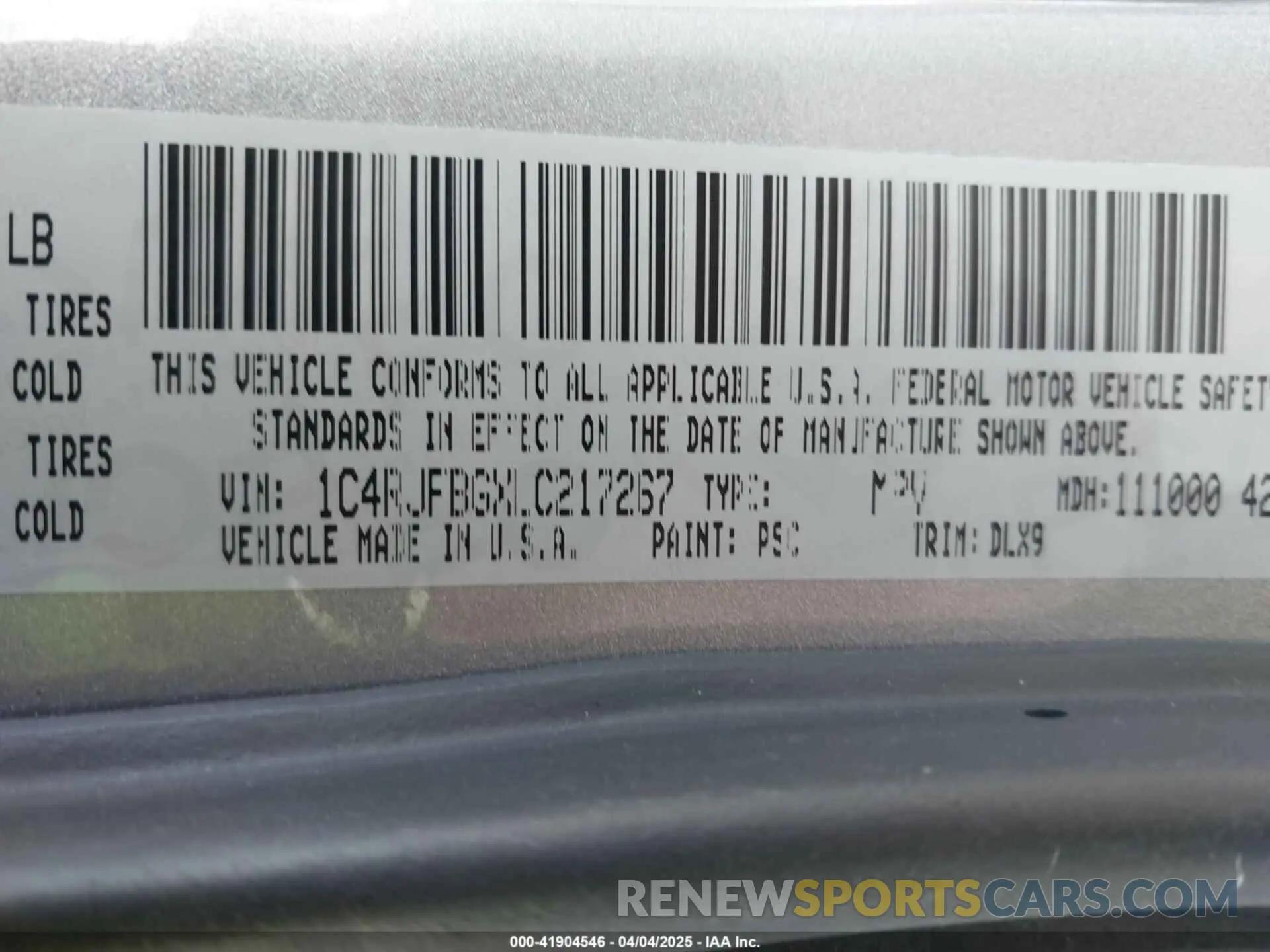 9 fotografías del automóvil dañado 1C4RJFBGXLC217267 JEEP GRAND CHEROKEE 2020