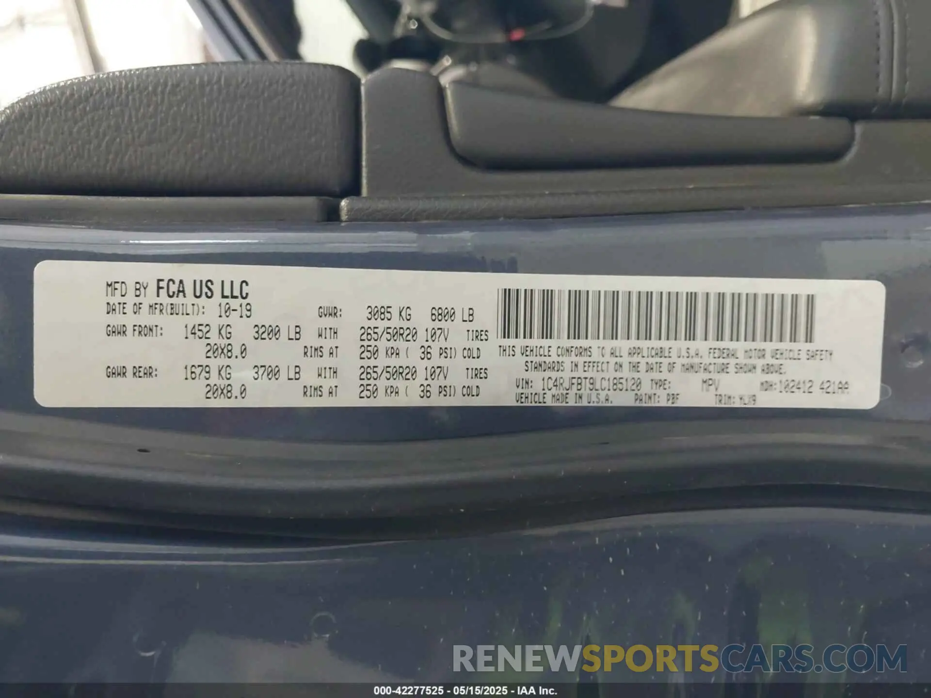 9 fotografías del automóvil dañado 1C4RJFBT9LC185120 JEEP GRAND CHEROKEE 2020