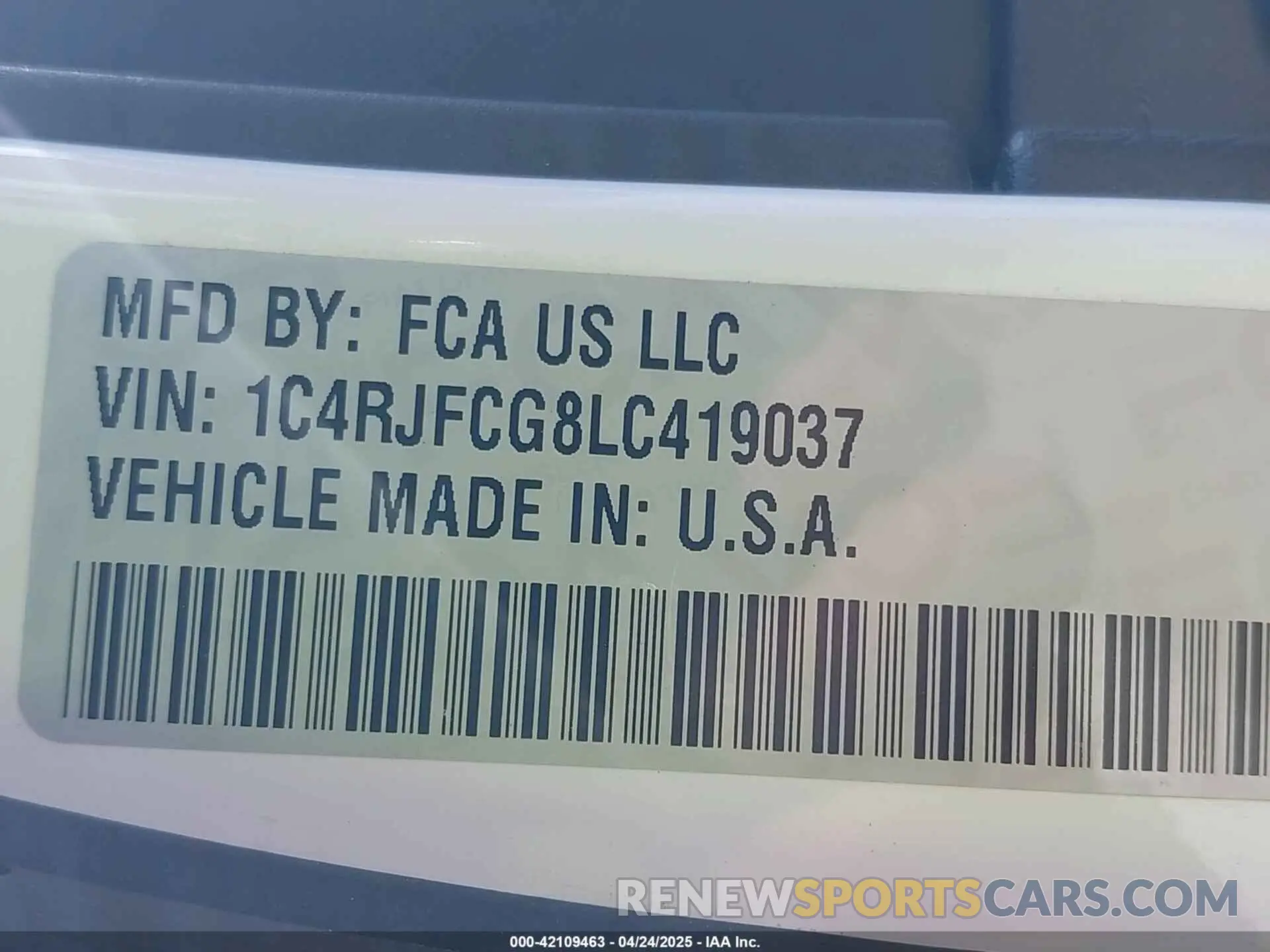 9 fotografías del automóvil dañado 1C4RJFCG8LC419037 JEEP GRAND CHEROKEE 2020