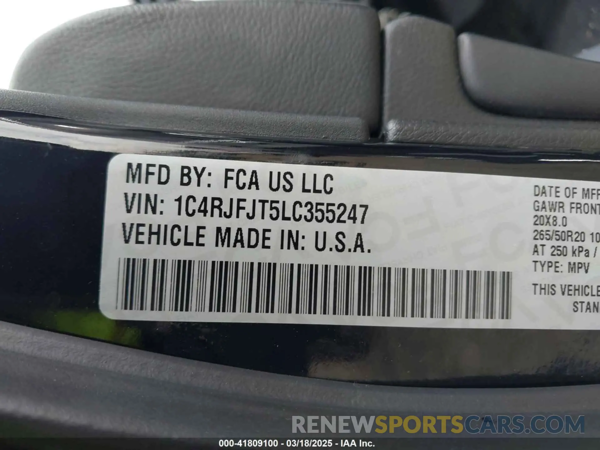 9 fotografías del automóvil dañado 1C4RJFJT5LC355247 JEEP GRAND CHEROKEE 2020