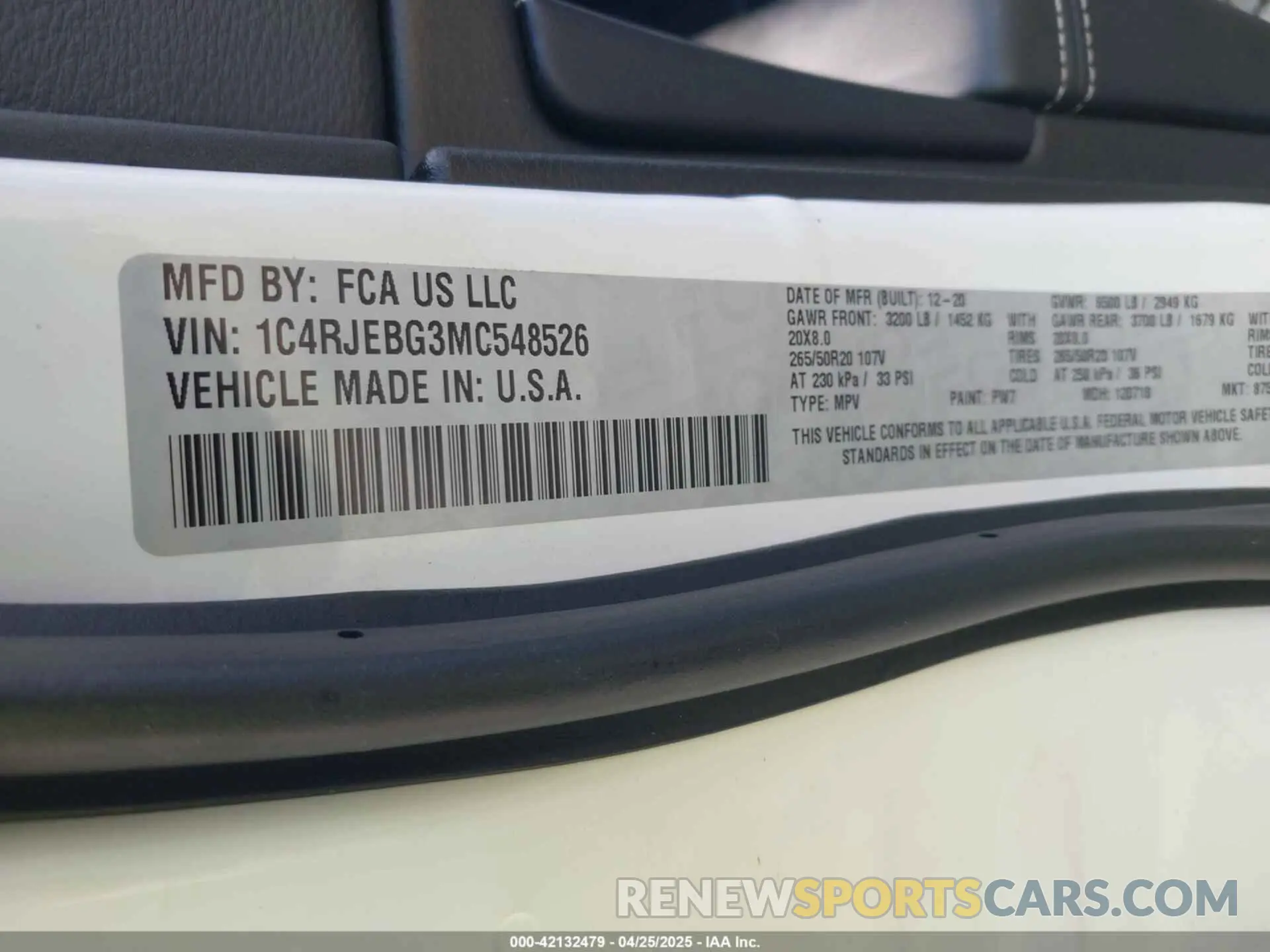 9 fotografías del automóvil dañado 1C4RJEBG3MC548526 JEEP GRAND CHEROKEE 2021