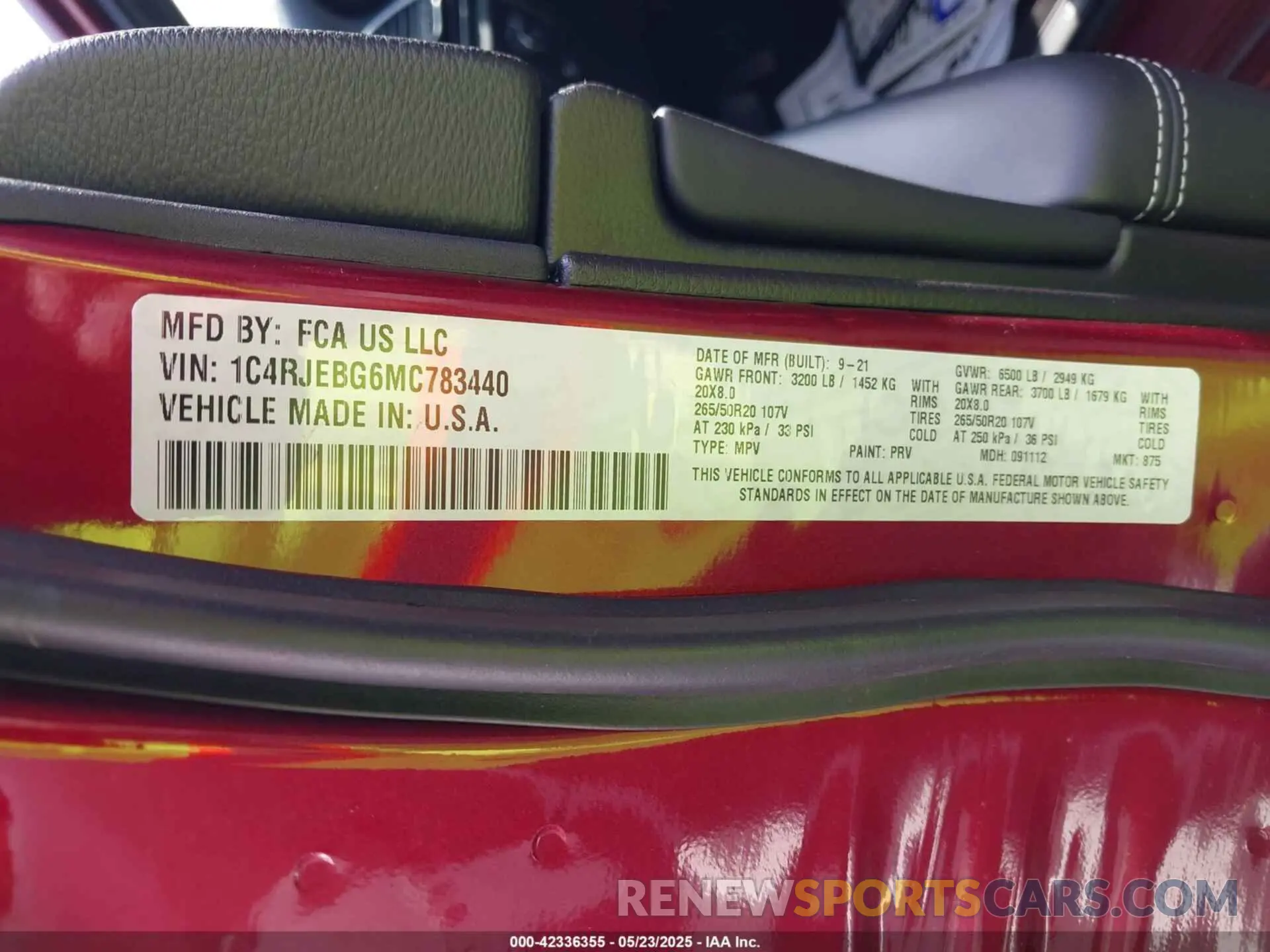 9 fotografías del automóvil dañado 1C4RJEBG6MC783440 JEEP GRAND CHEROKEE 2021