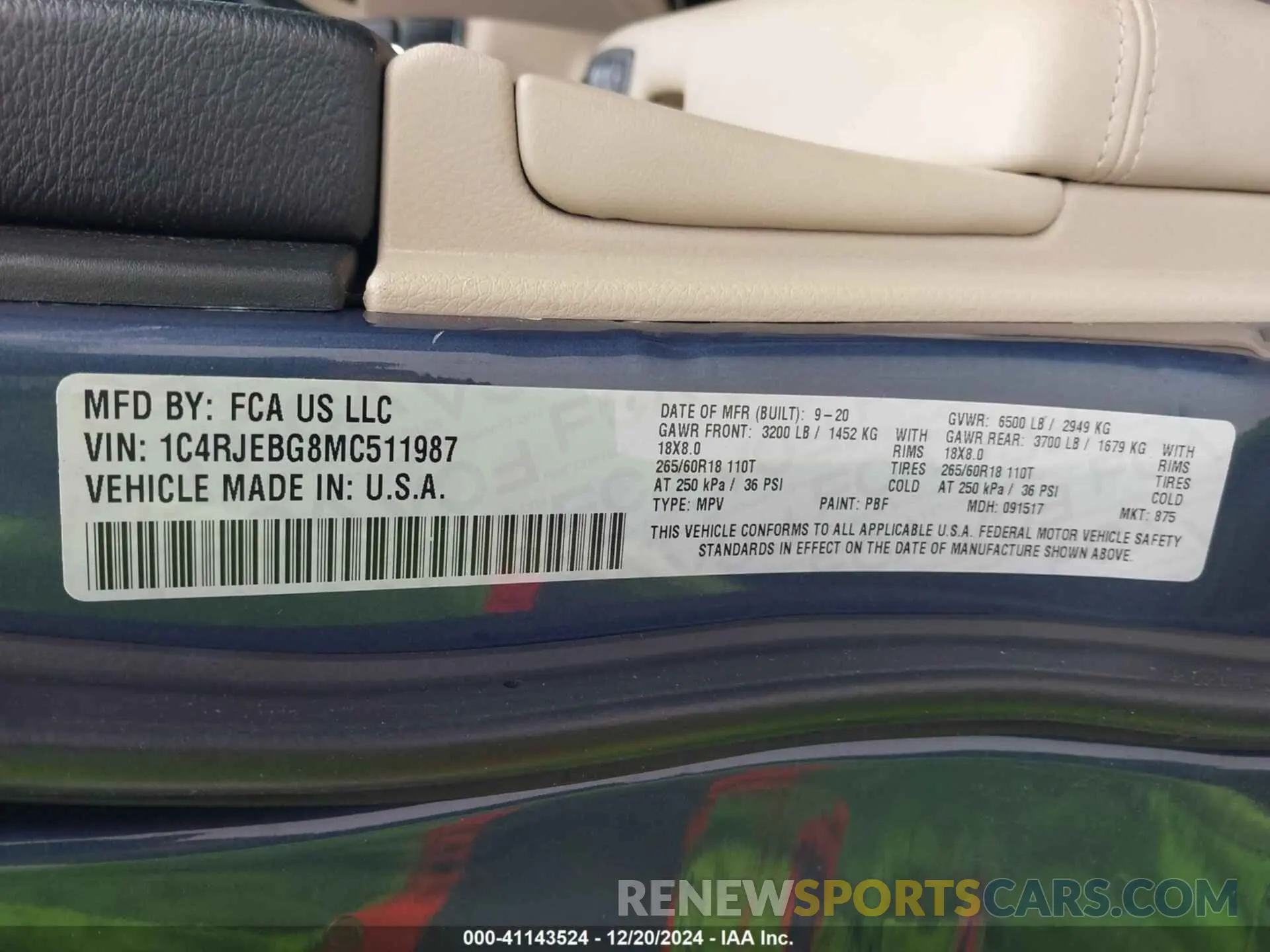 9 fotografías del automóvil dañado 1C4RJEBG8MC511987 JEEP GRAND CHEROKEE 2021