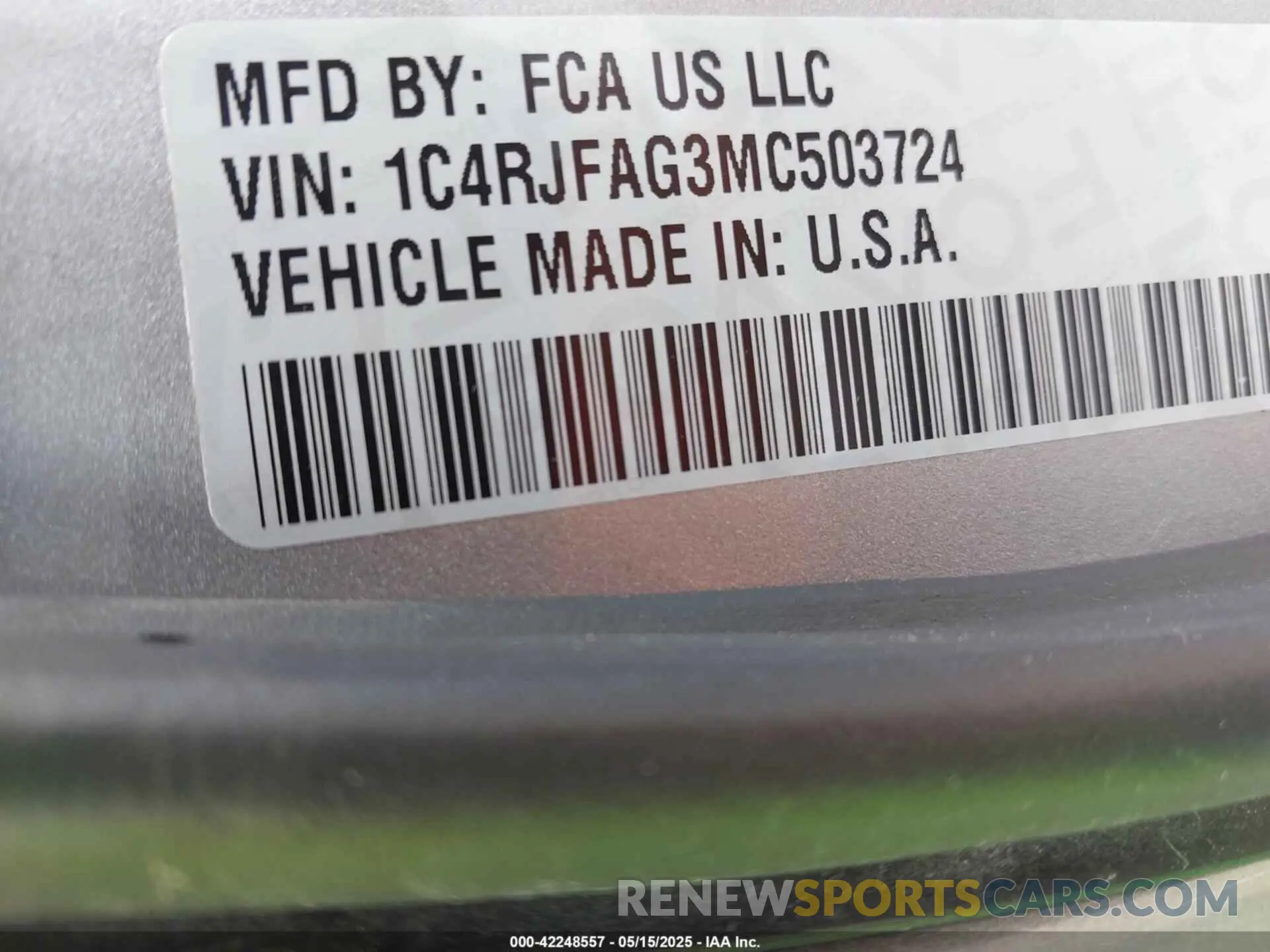 9 fotografías del automóvil dañado 1C4RJFAG3MC503724 JEEP GRAND CHEROKEE 2021