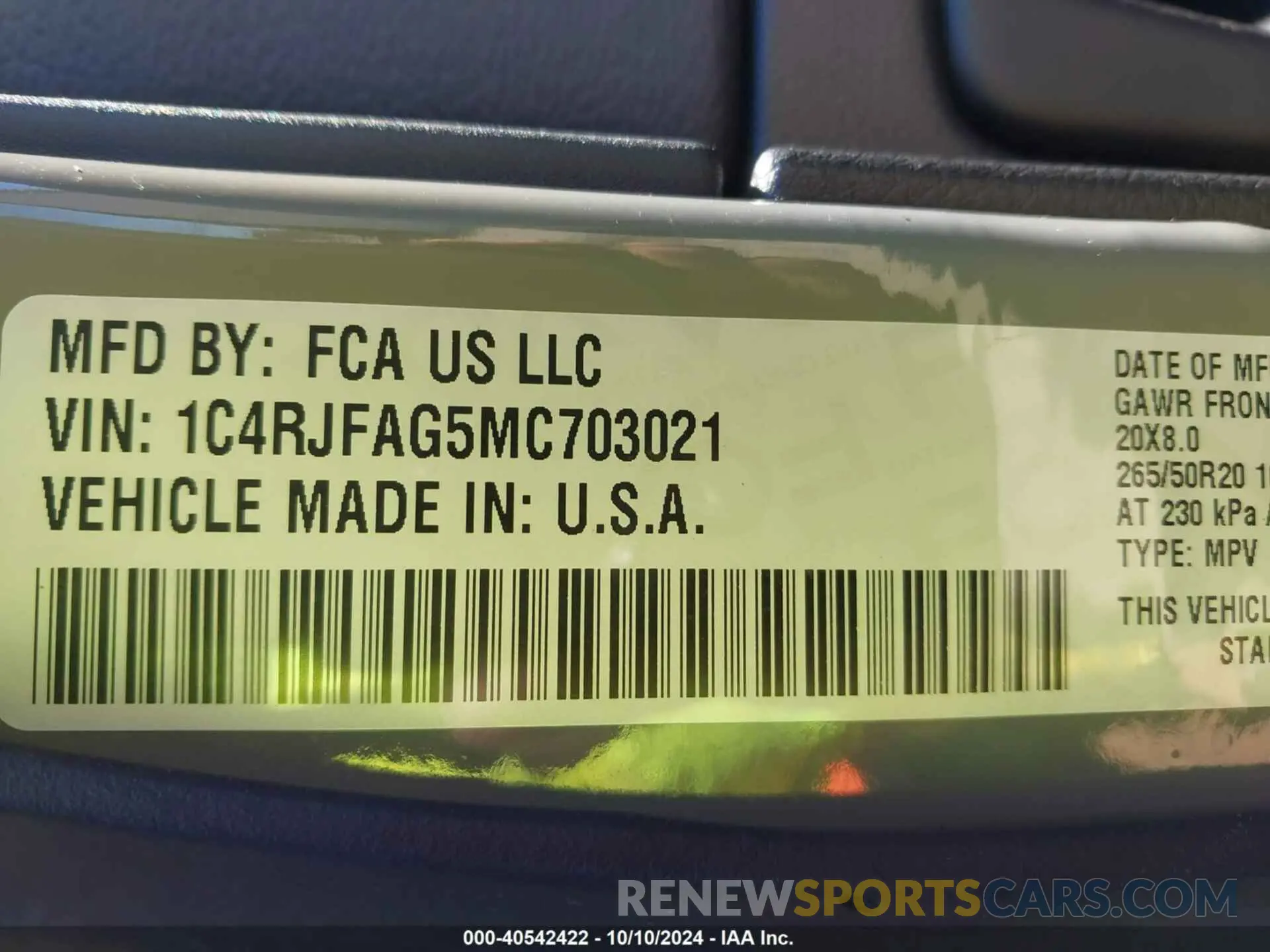 9 fotografías del automóvil dañado 1C4RJFAG5MC703021 JEEP GRAND CHEROKEE 2021