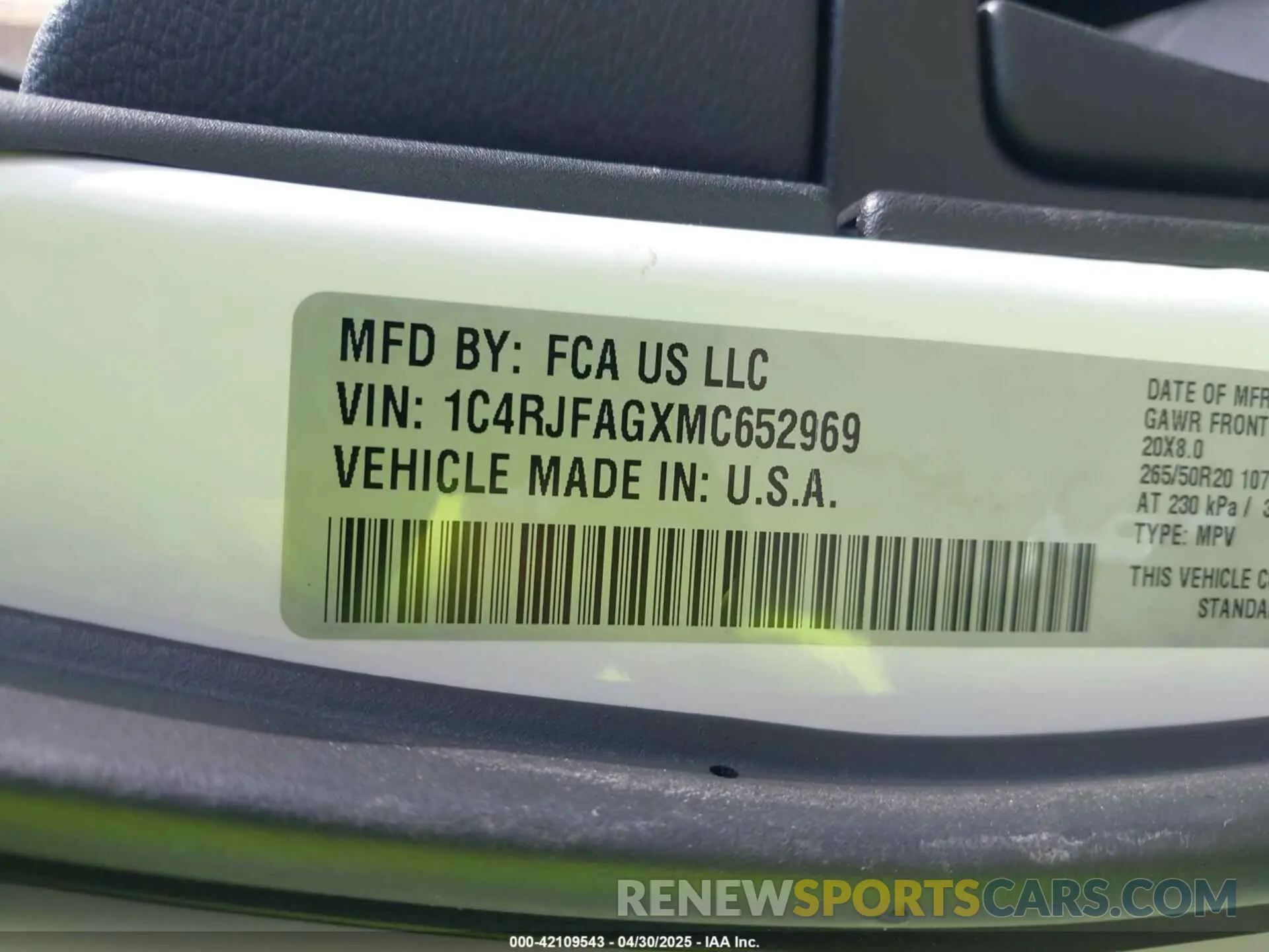 9 fotografías del automóvil dañado 1C4RJFAGXMC652969 JEEP GRAND CHEROKEE 2021