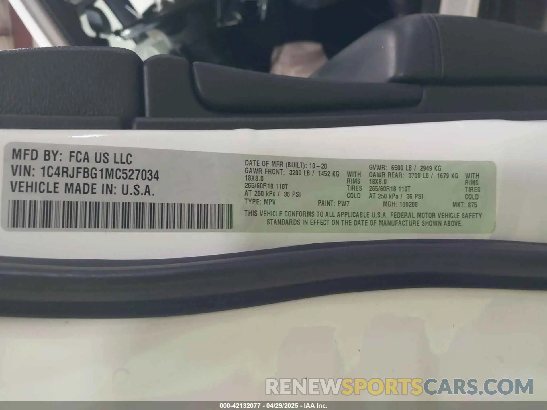 9 fotografías del automóvil dañado 1C4RJFBG1MC527034 JEEP GRAND CHEROKEE 2021