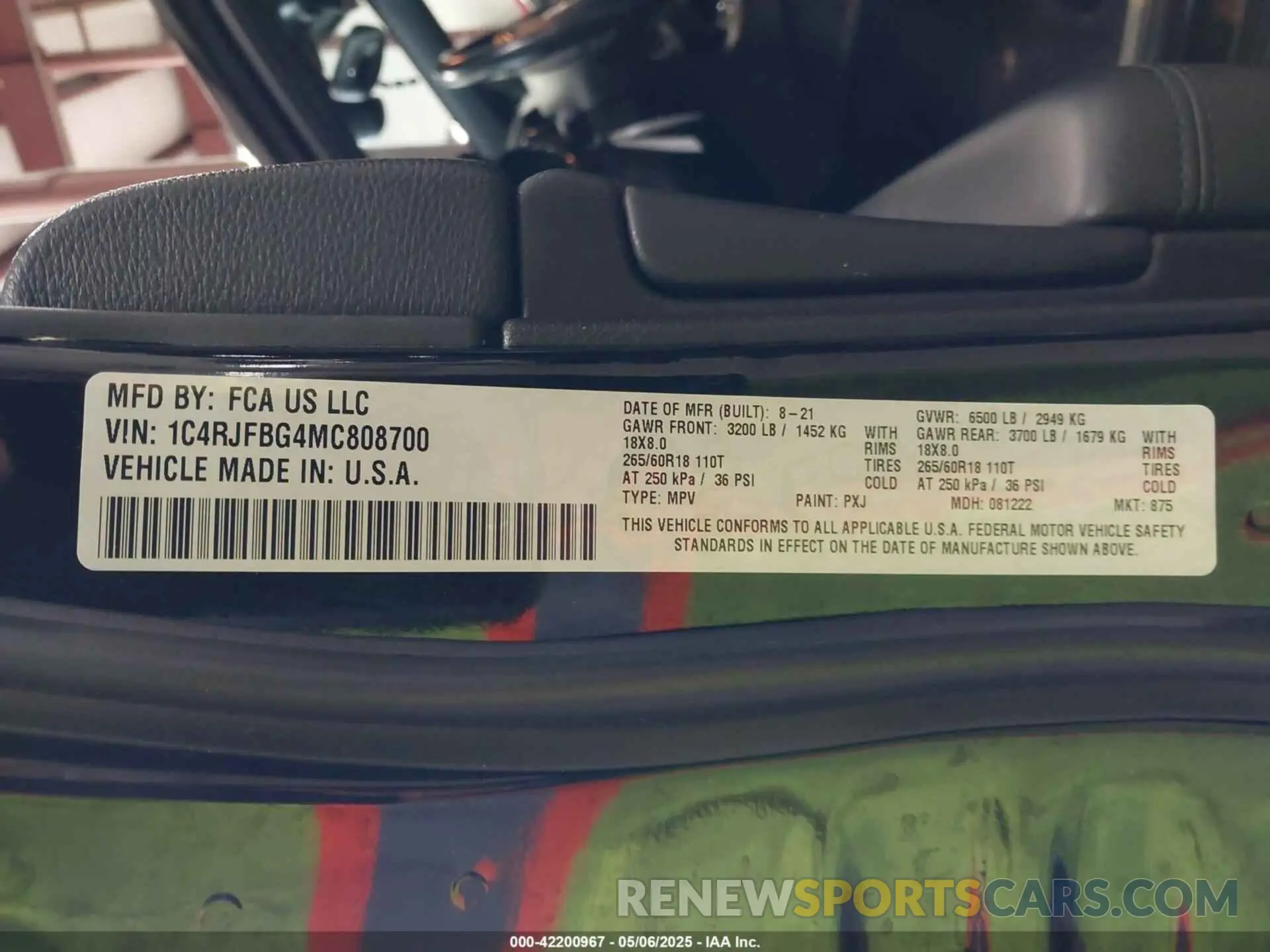 9 fotografías del automóvil dañado 1C4RJFBG4MC808700 JEEP GRAND CHEROKEE 2021