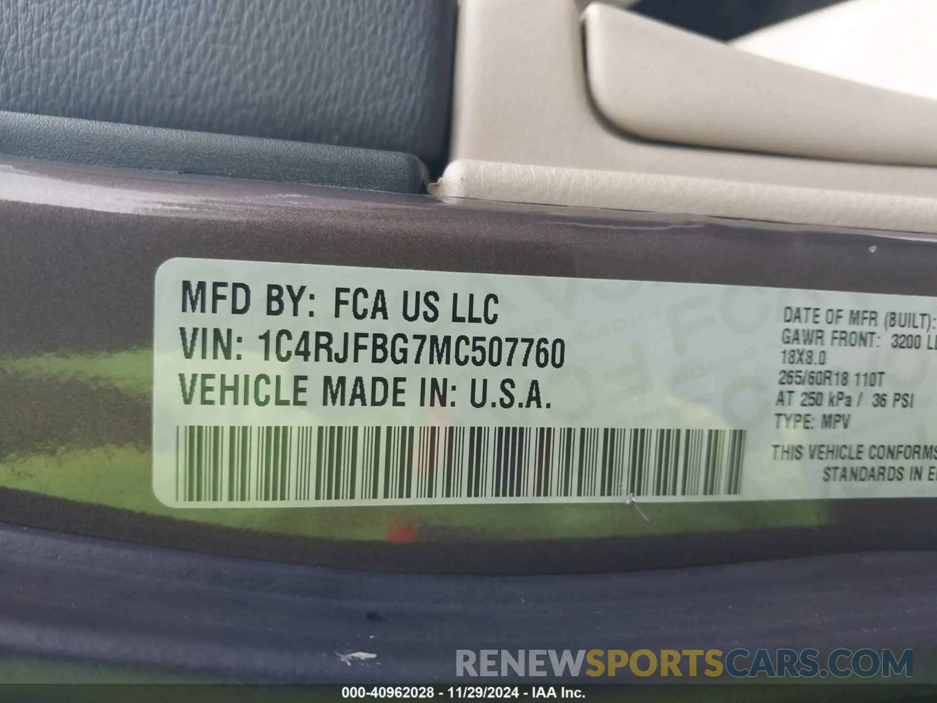 9 fotografías del automóvil dañado 1C4RJFBG7MC507760 JEEP GRAND CHEROKEE 2021
