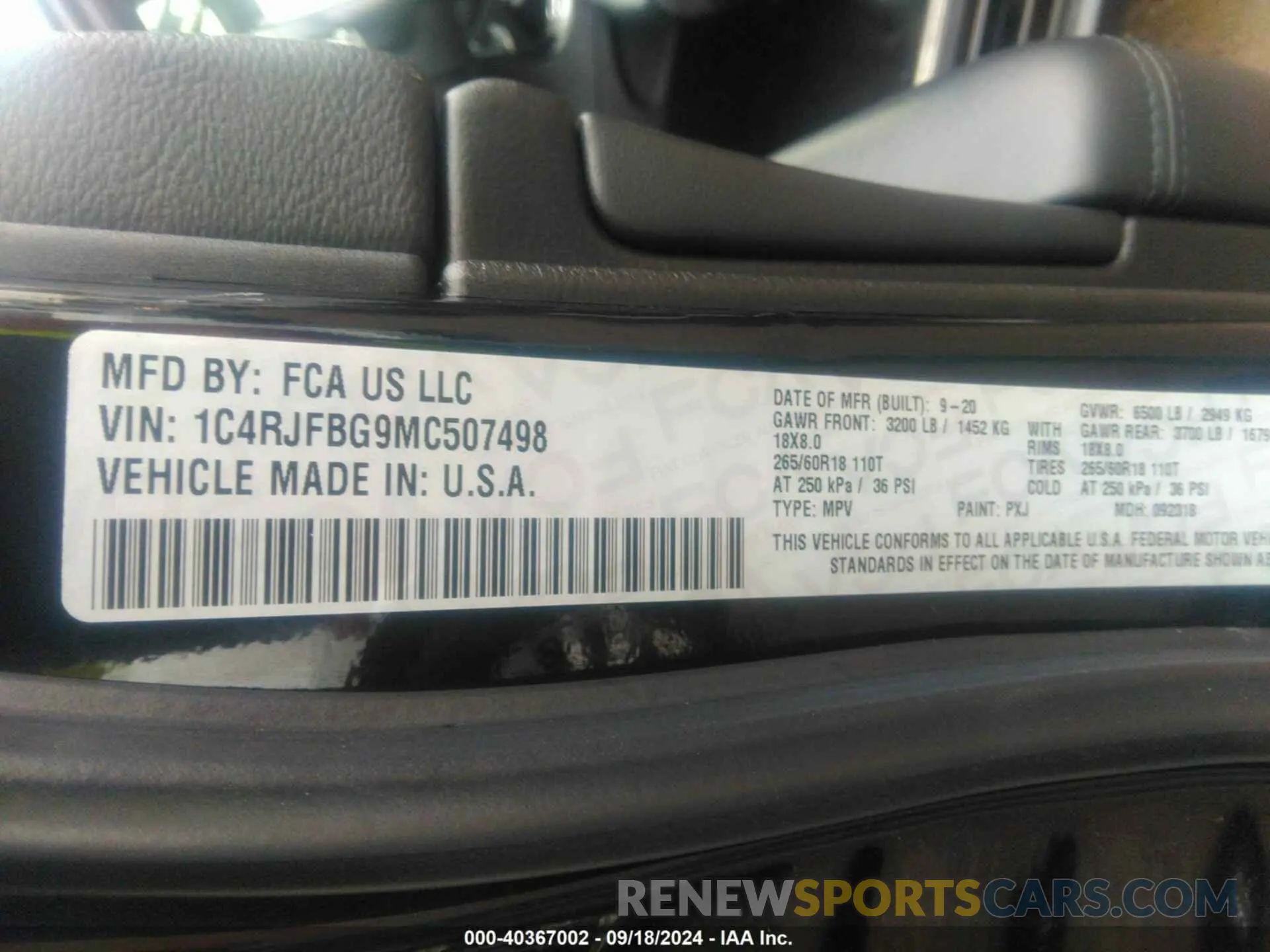 9 fotografías del automóvil dañado 1C4RJFBG9MC507498 JEEP GRAND CHEROKEE 2021