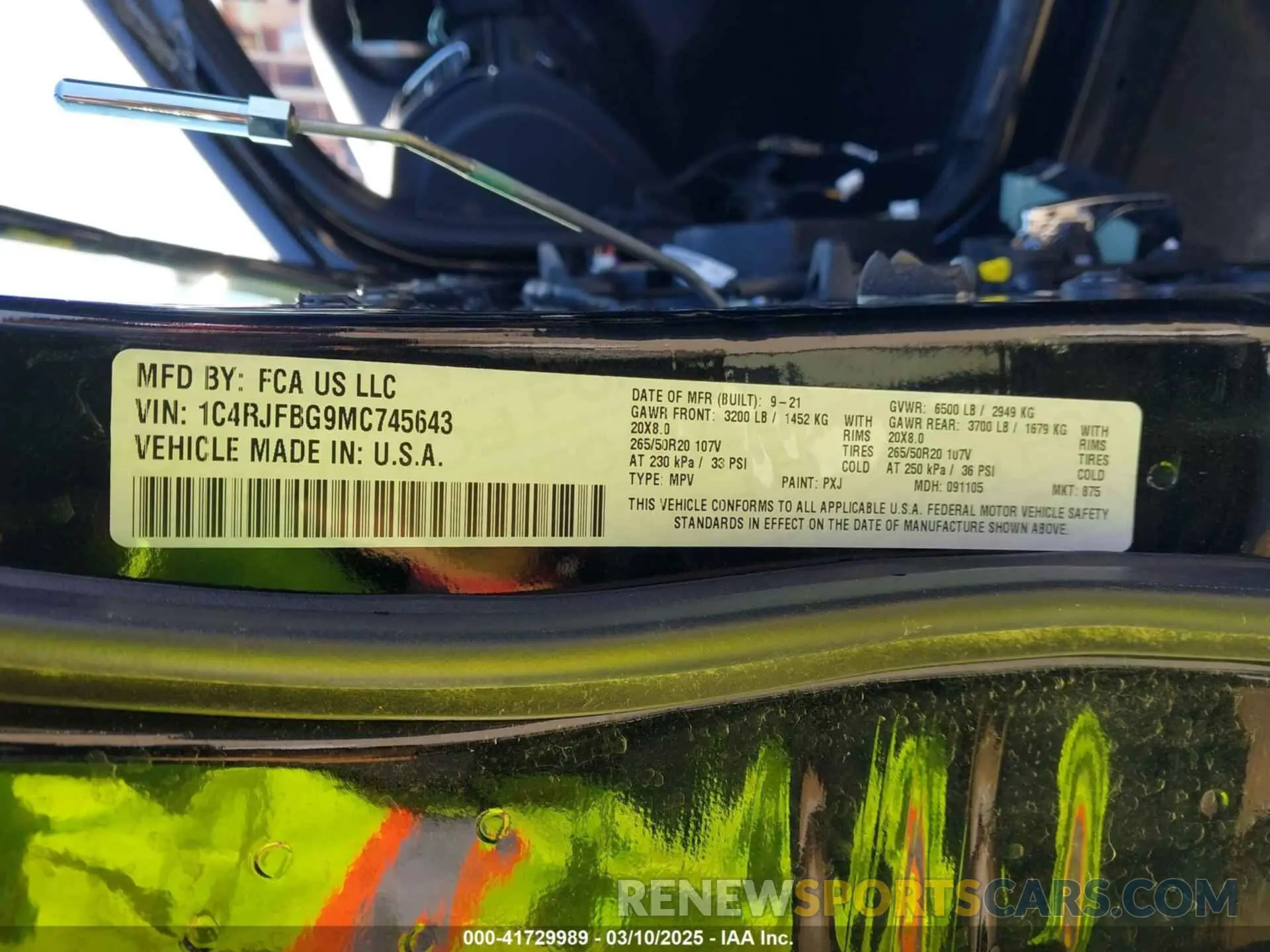 9 fotografías del automóvil dañado 1C4RJFBG9MC745643 JEEP GRAND CHEROKEE 2021