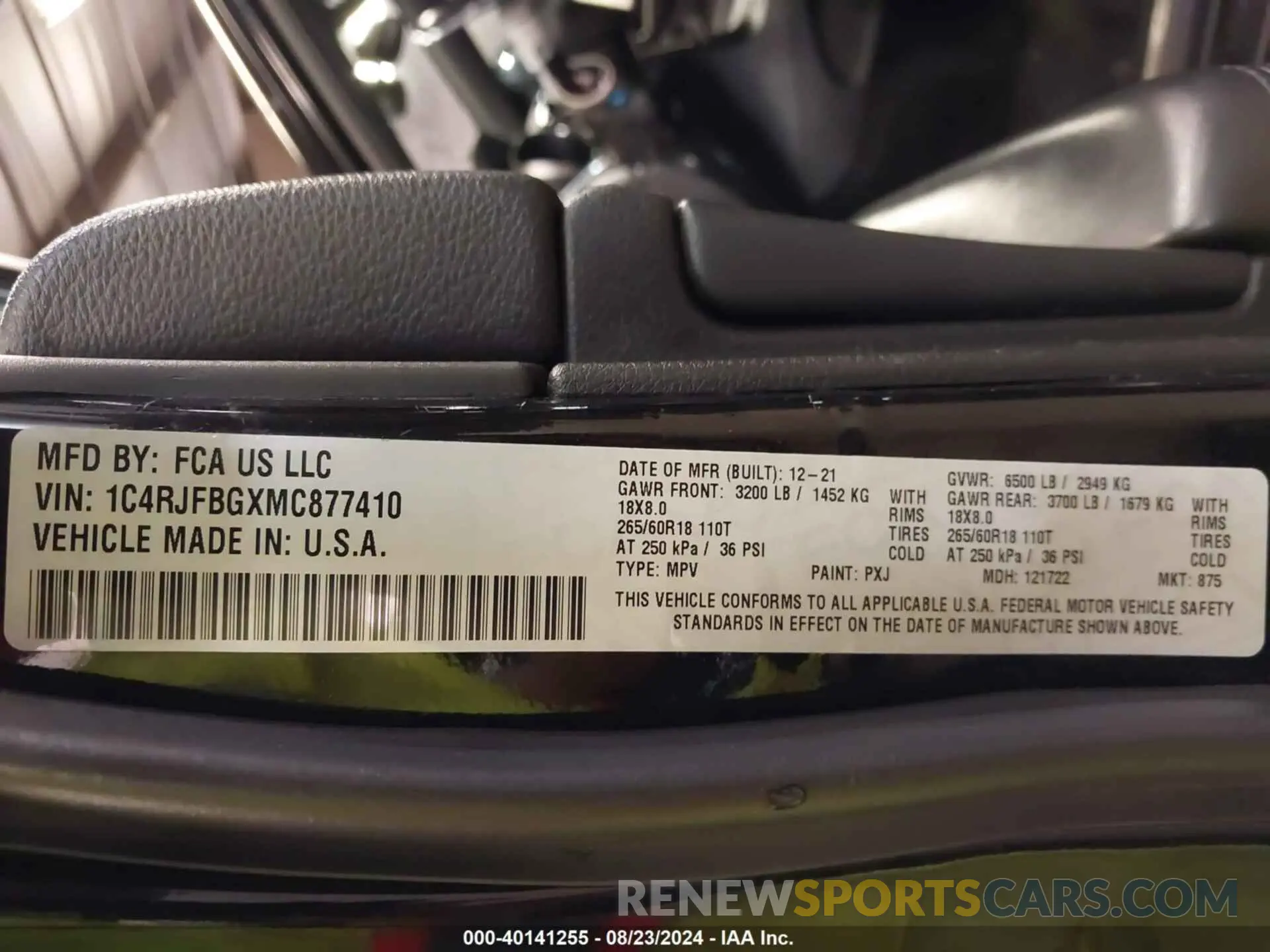 9 fotografías del automóvil dañado 1C4RJFBGXMC877410 JEEP GRAND CHEROKEE 2021