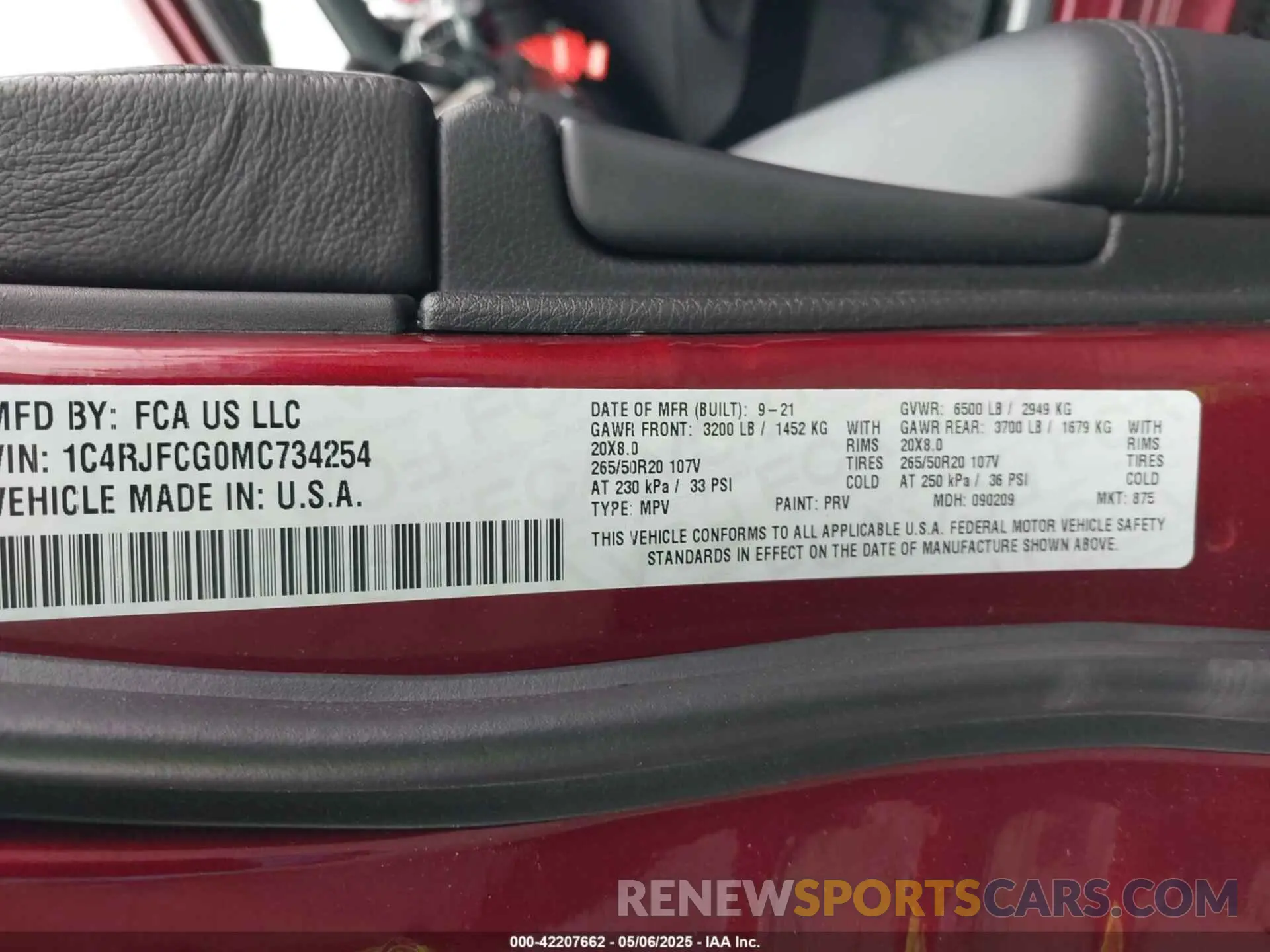 9 fotografías del automóvil dañado 1C4RJFCG0MC734254 JEEP GRAND CHEROKEE 2021