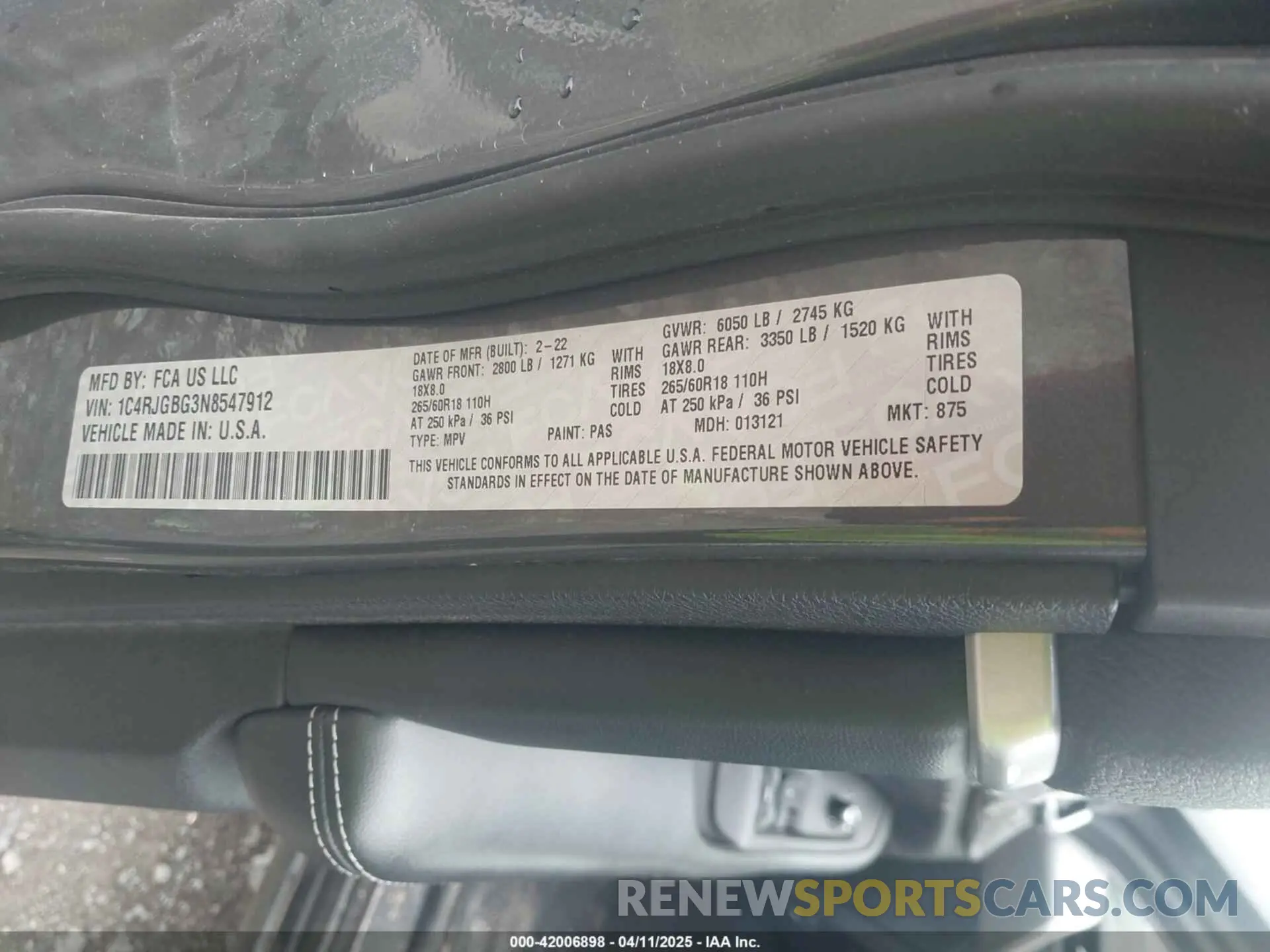 9 fotografías del automóvil dañado 1C4RJGBG3N8547912 JEEP GRAND CHEROKEE 2022