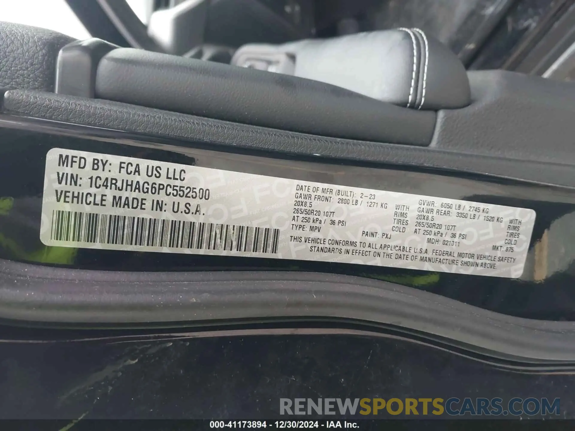 9 fotografías del automóvil dañado 1C4RJHAG6PC552500 JEEP GRAND CHEROKEE 2023