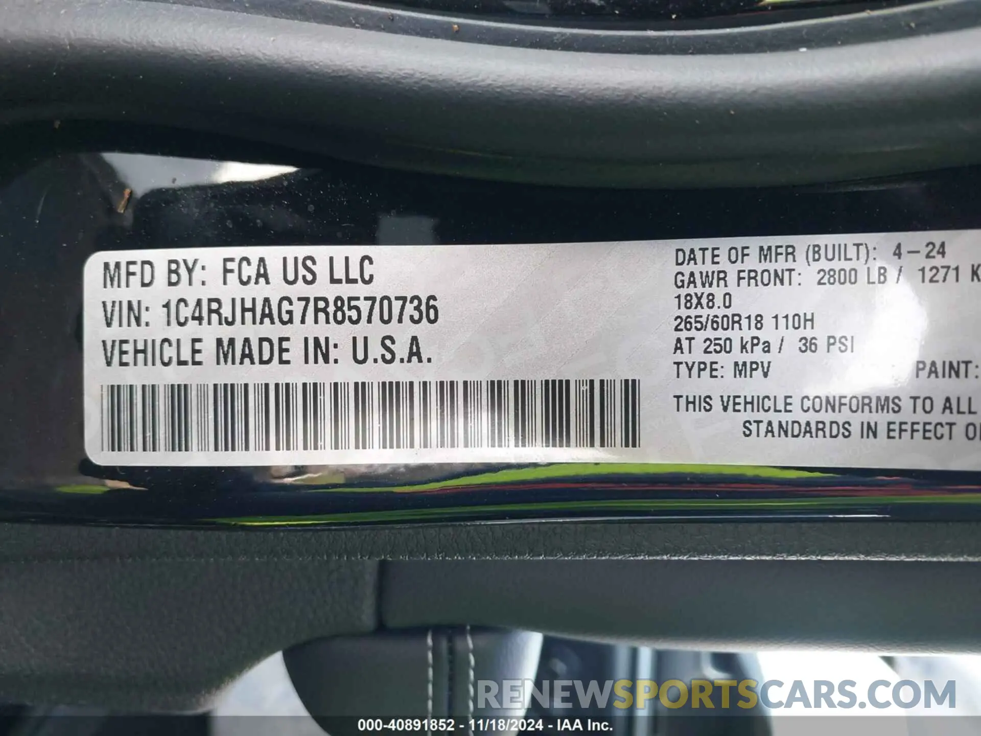 9 fotografías del automóvil dañado 1C4RJHAG7R8570736 JEEP GRAND CHEROKEE 2024