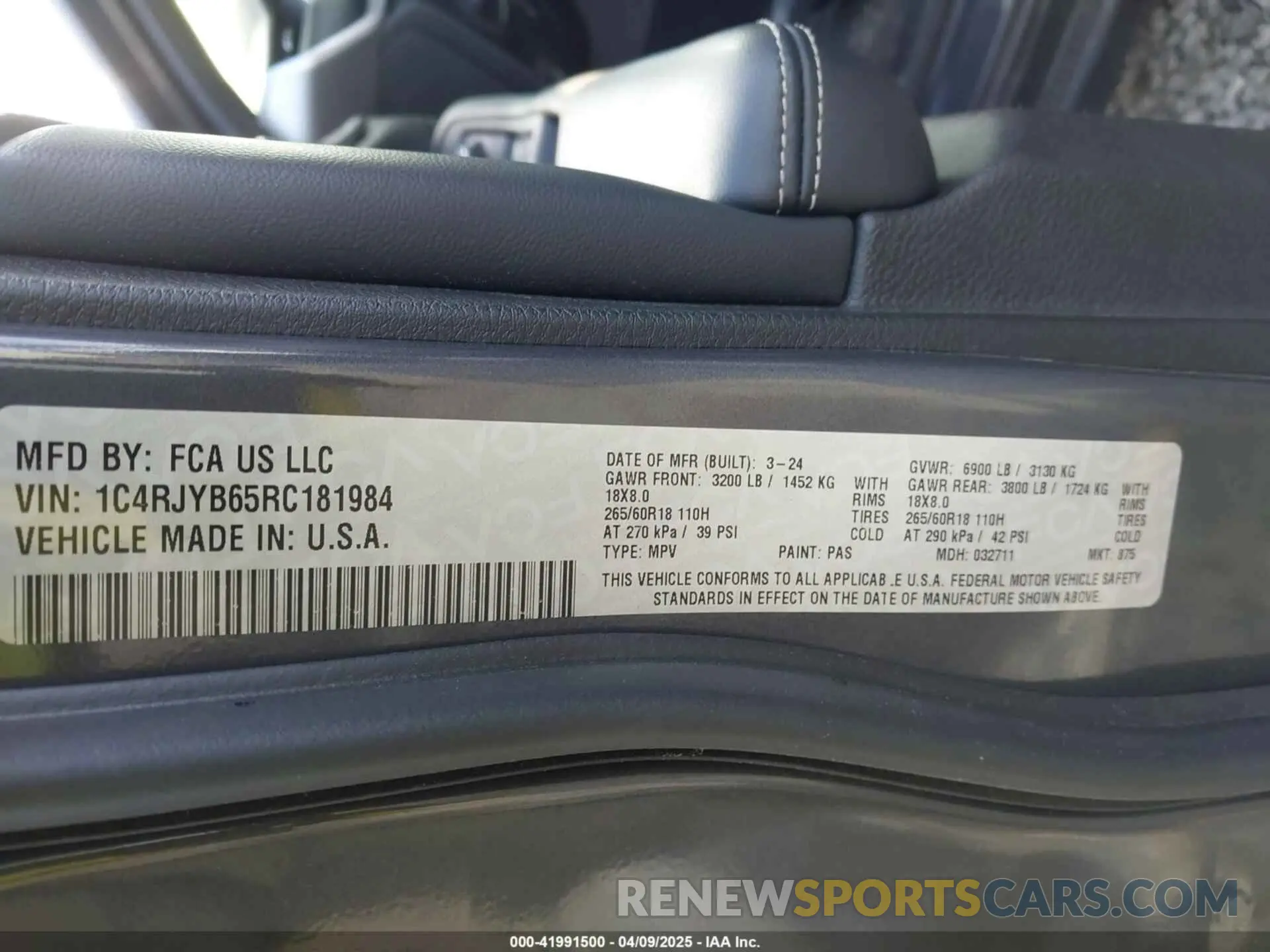 9 fotografías del automóvil dañado 1C4RJYB65RC181984 JEEP GRAND CHEROKEE 4XE 2024