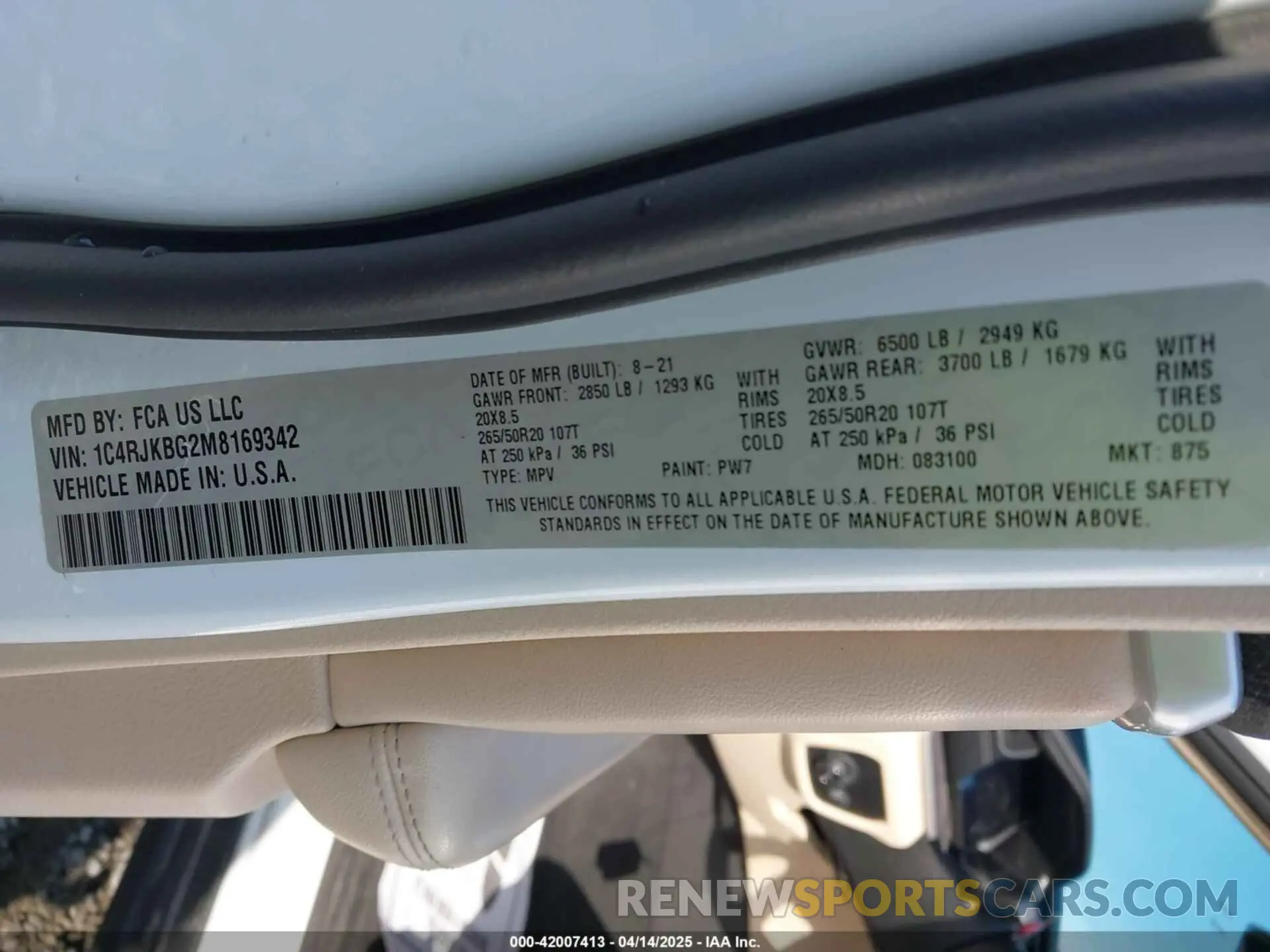 9 fotografías del automóvil dañado 1C4RJKBG2M8169342 JEEP GRAND CHEROKEE L 2021