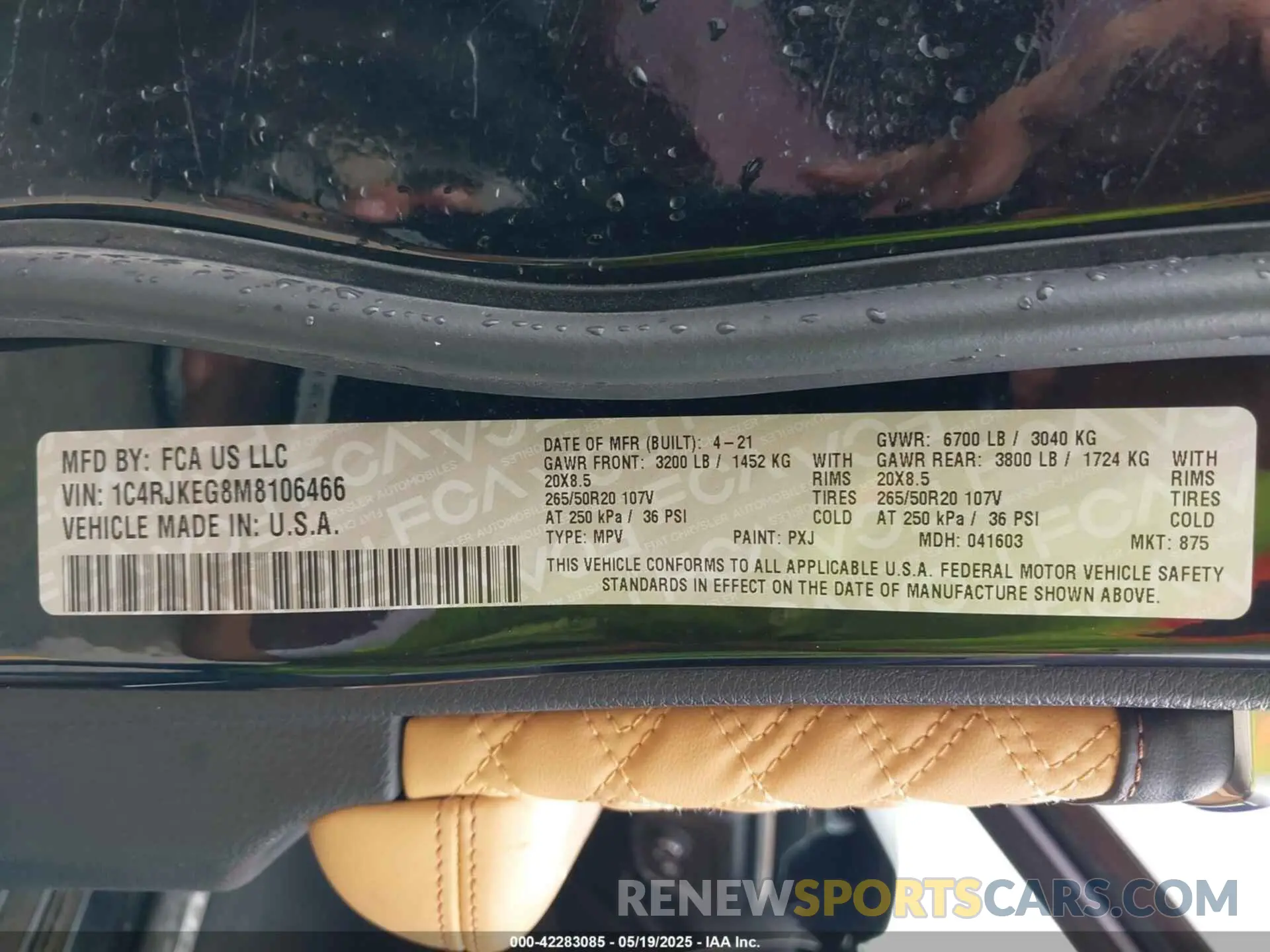 9 fotografías del automóvil dañado 1C4RJKEG8M8106466 JEEP GRAND CHEROKEE L 2021