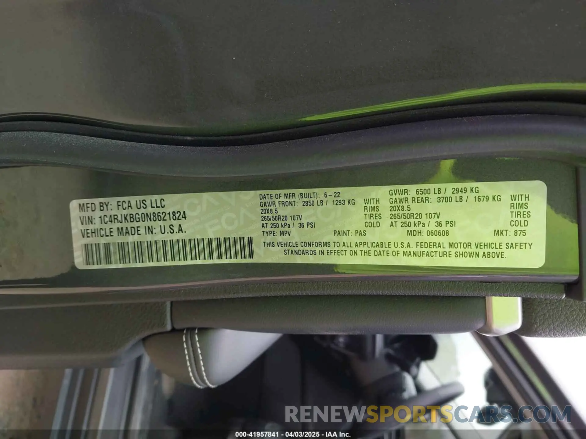 9 fotografías del automóvil dañado 1C4RJKBG0N8621824 JEEP GRAND CHEROKEE L 2022