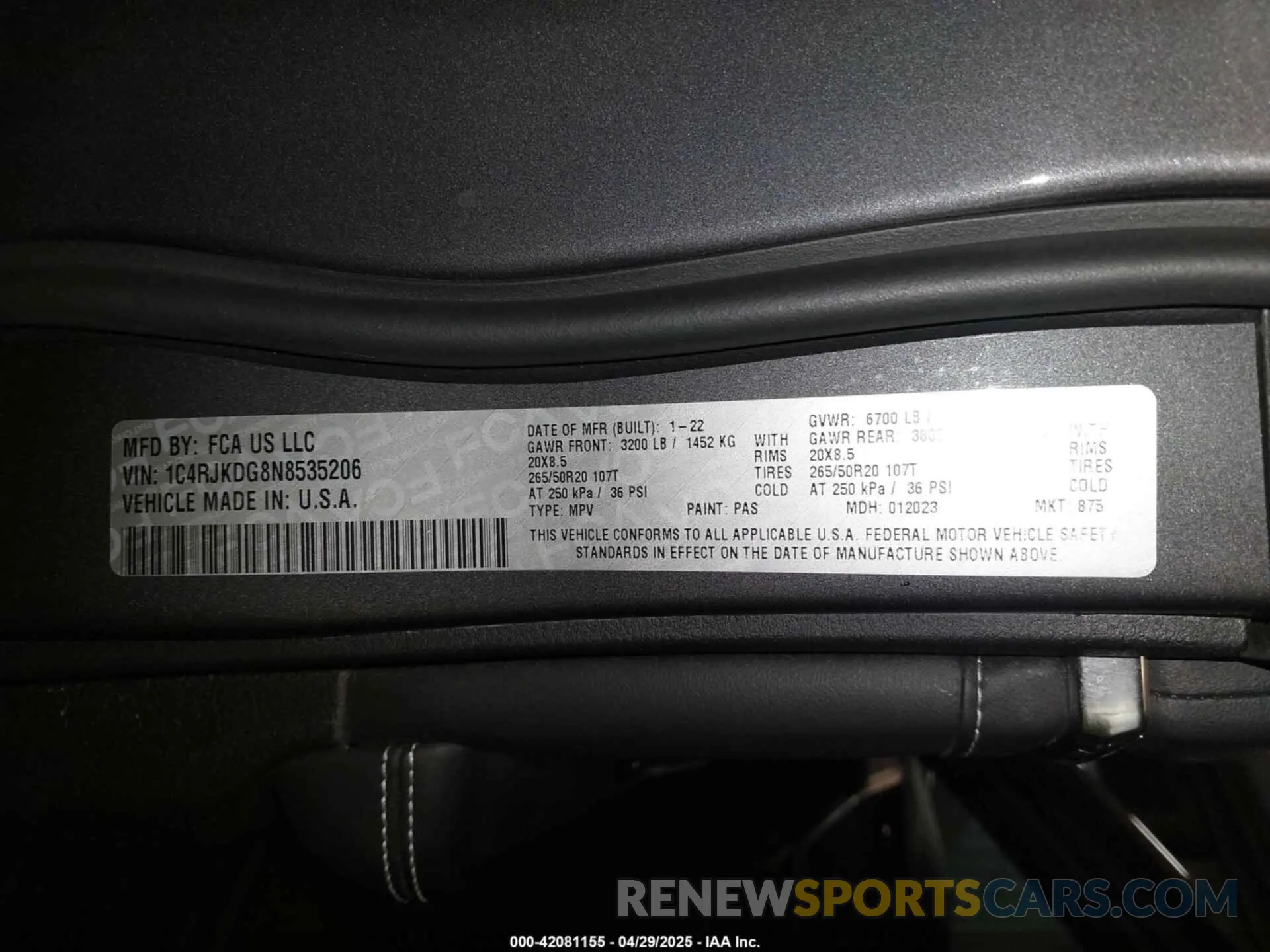 9 fotografías del automóvil dañado 1C4RJKDG8N8535206 JEEP GRAND CHEROKEE L 2022