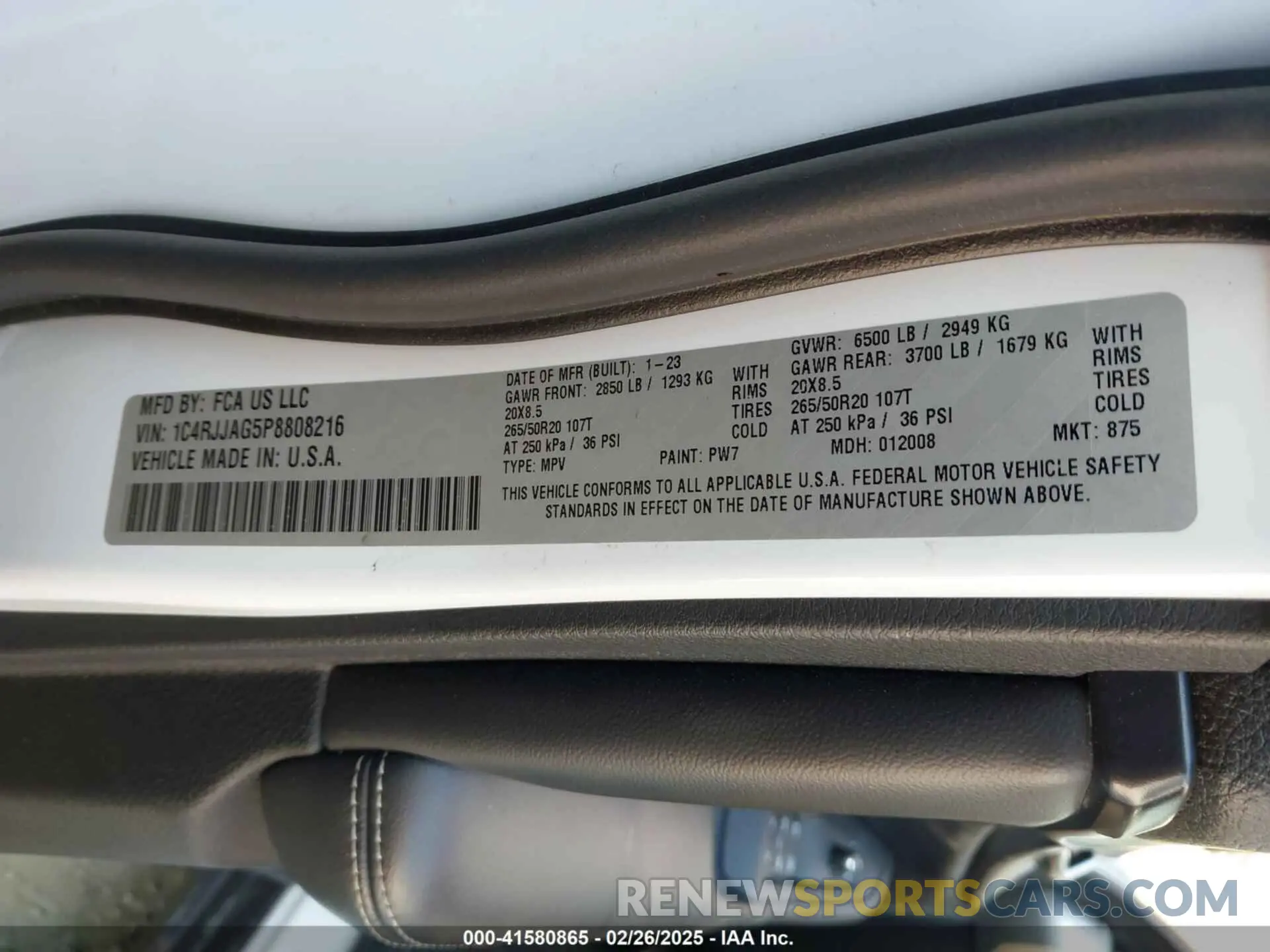 9 fotografías del automóvil dañado 1C4RJJAG5P8808216 JEEP GRAND CHEROKEE L 2023