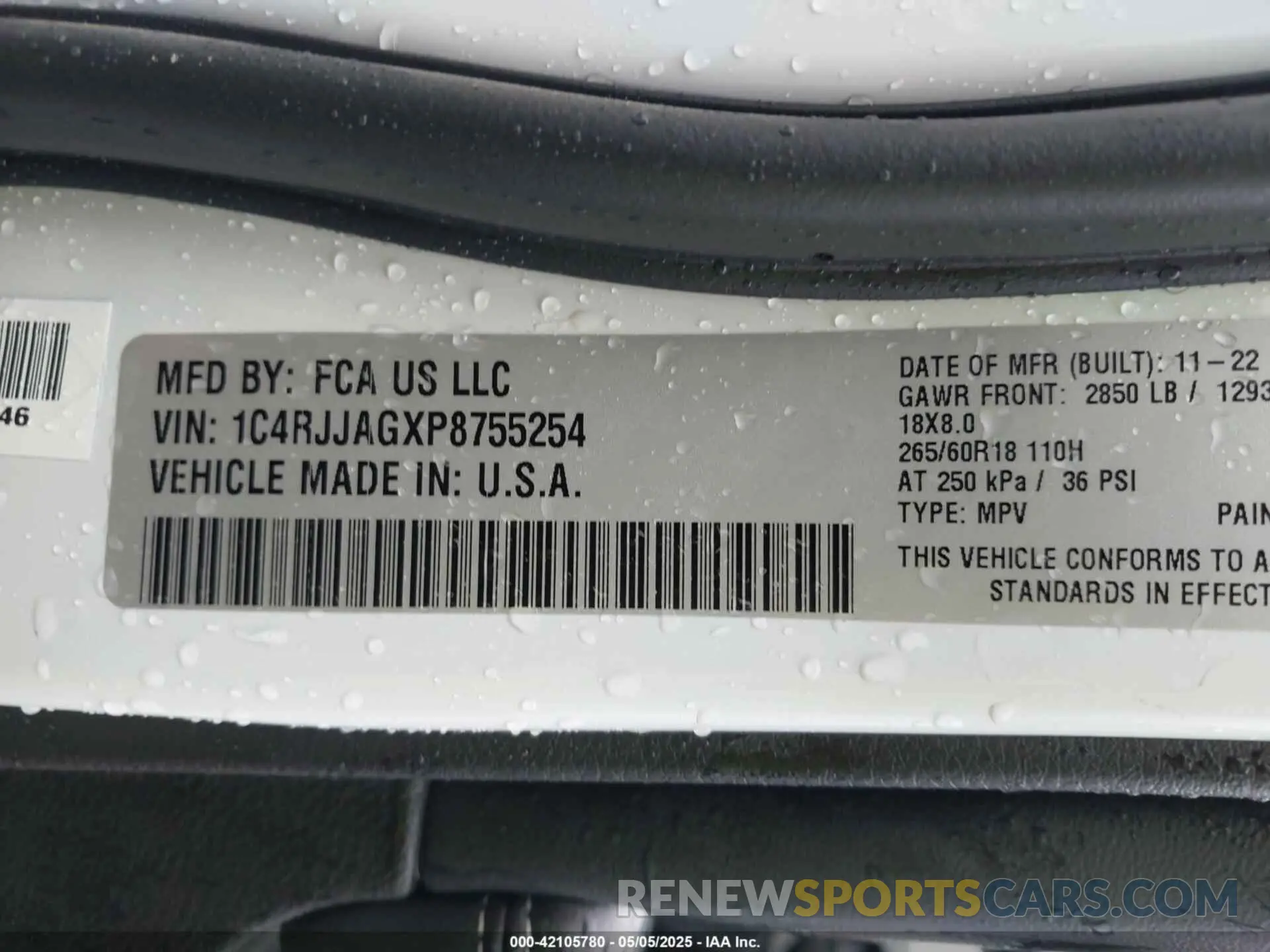 9 fotografías del automóvil dañado 1C4RJJAGXP8755254 JEEP GRAND CHEROKEE L 2023