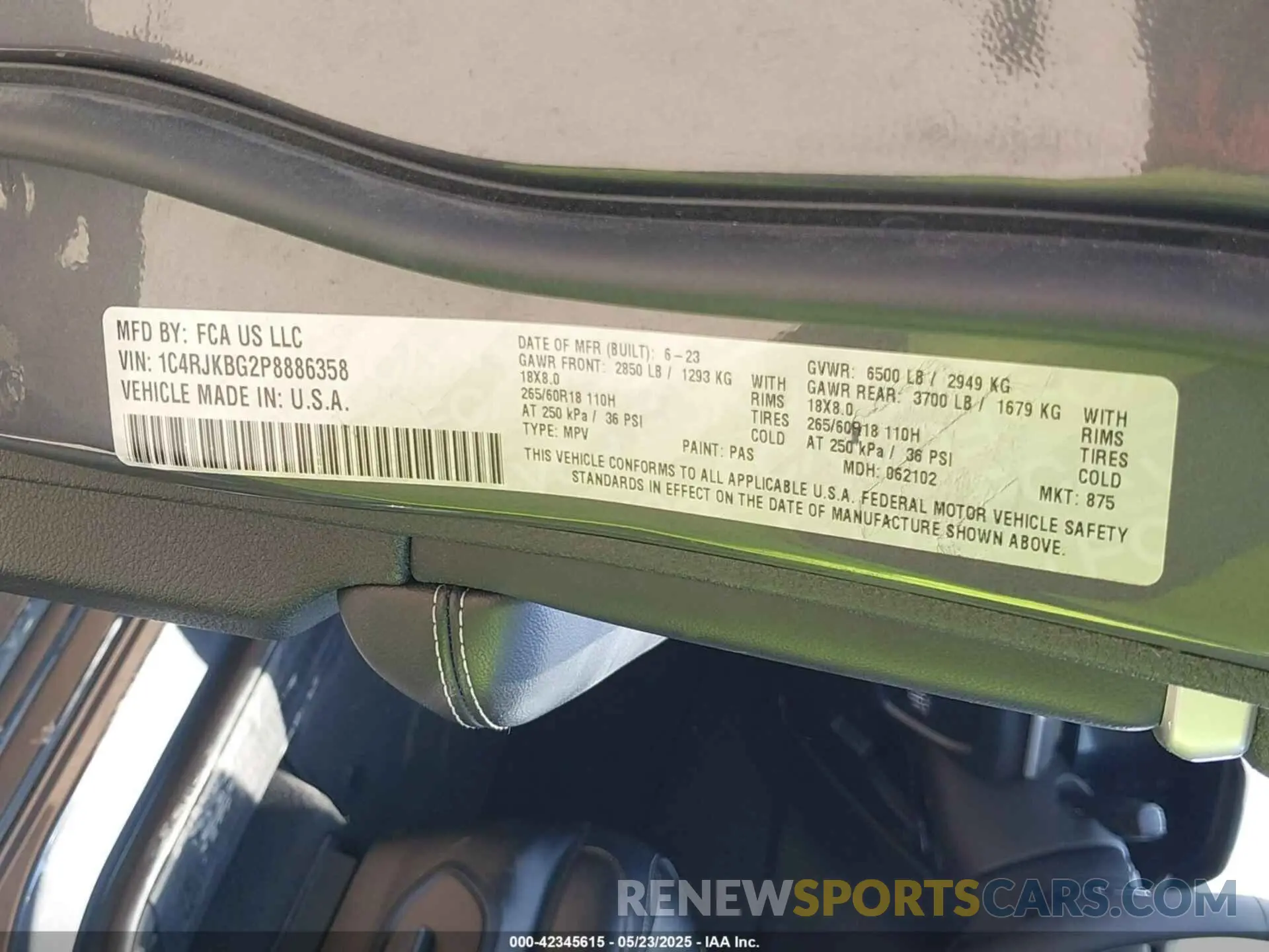 9 fotografías del automóvil dañado 1C4RJKBG2P8886358 JEEP GRAND CHEROKEE L 2023