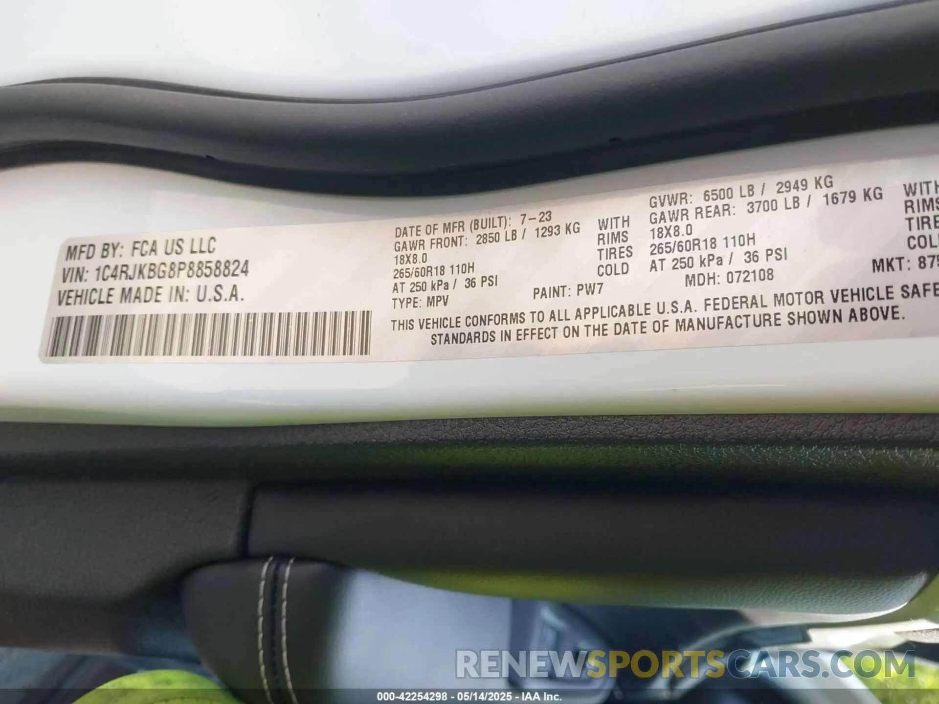 9 fotografías del automóvil dañado 1C4RJKBG8P8858824 JEEP GRAND CHEROKEE L 2023