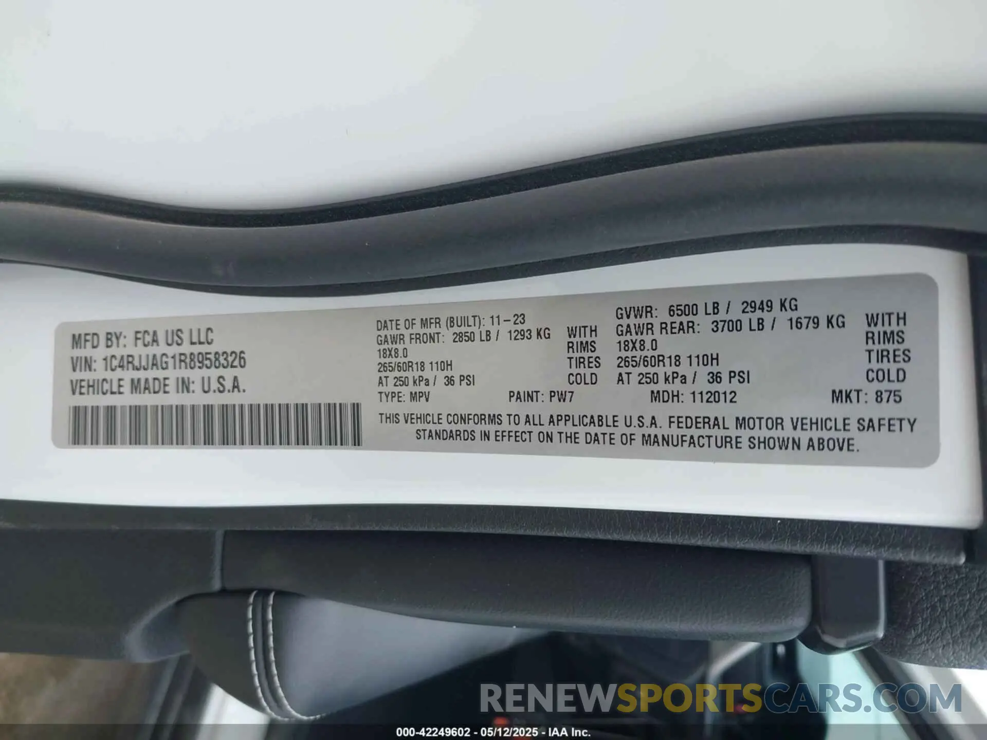 9 fotografías del automóvil dañado 1C4RJJAG1R8958326 JEEP GRAND CHEROKEE L 2024