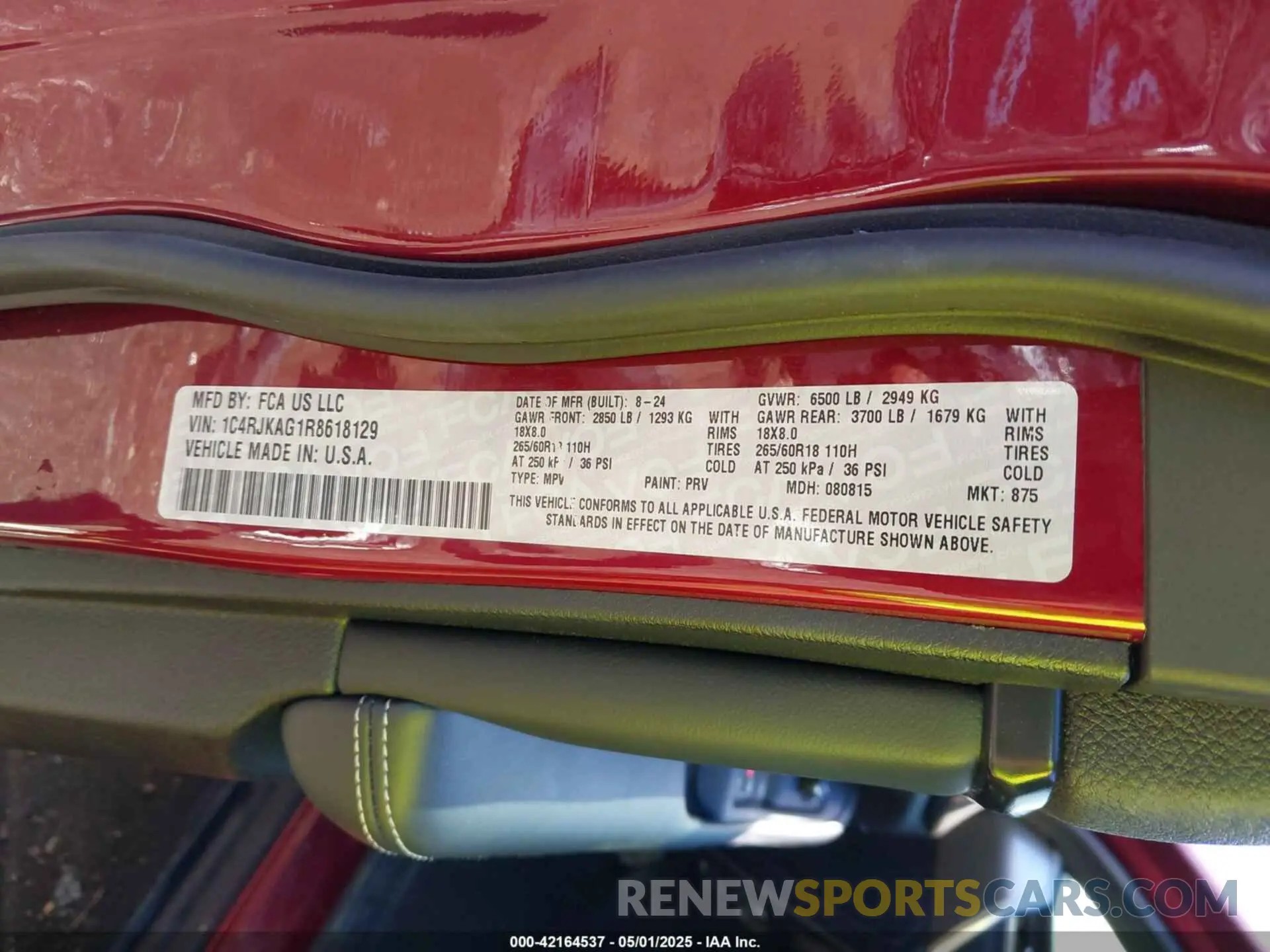 9 fotografías del automóvil dañado 1C4RJKAG1R8618129 JEEP GRAND CHEROKEE L 2024