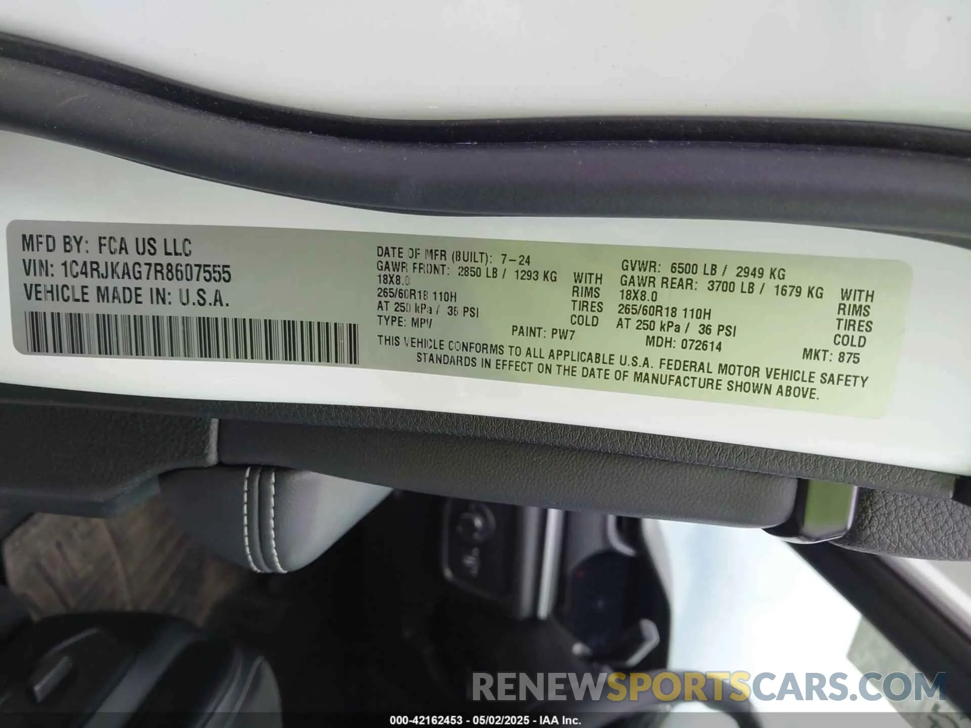 9 fotografías del automóvil dañado 1C4RJKAG7R8607555 JEEP GRAND CHEROKEE L 2024