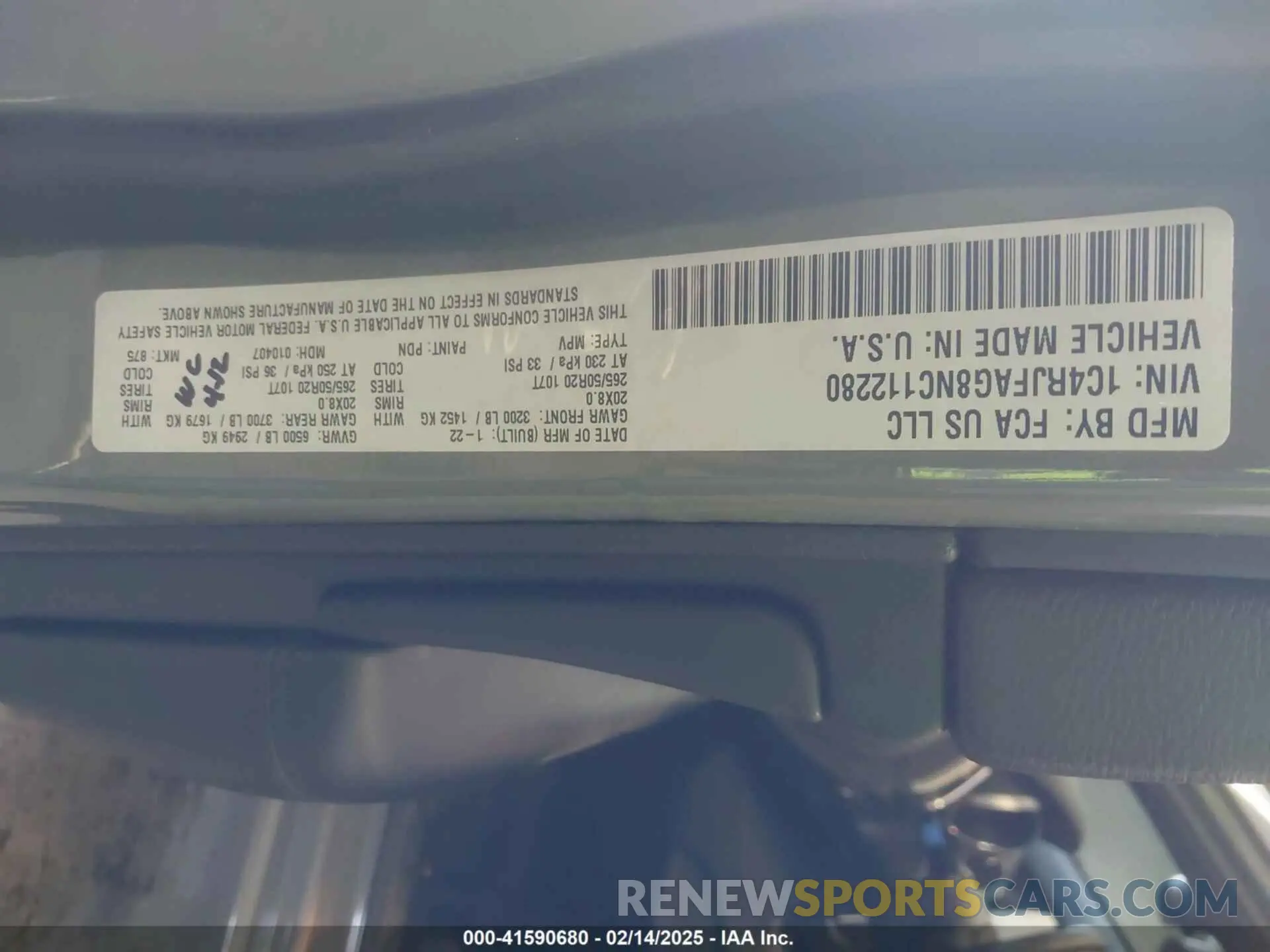 9 fotografías del automóvil dañado 1C4RJFAG8NC112280 JEEP GRAND CHEROKEE WK 2022